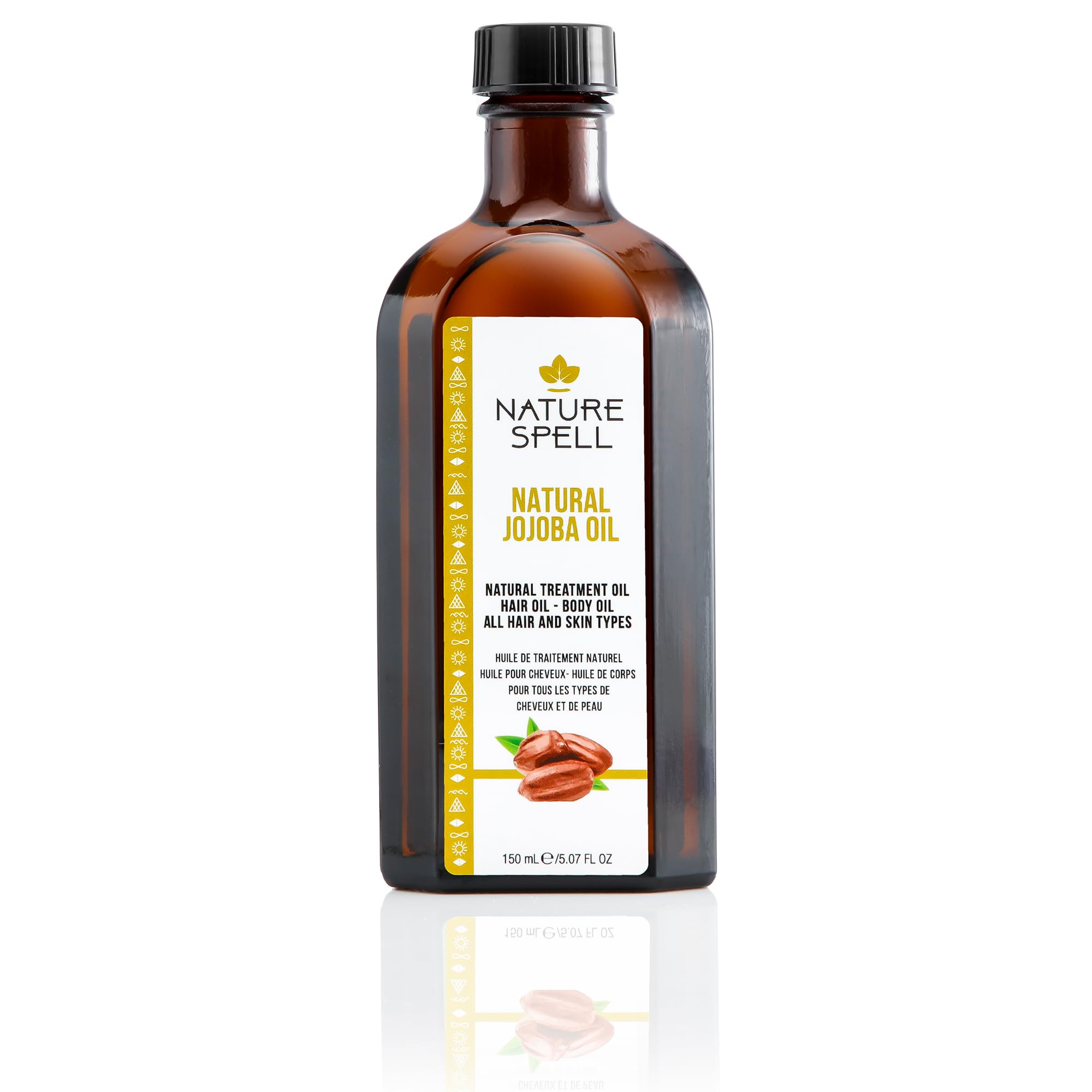 Pure Jojoba Oil for Hair Growth & Skin Care - Natural Treatment for Hair Loss & Acne Scars - 5.07 Fl Oz - Suitable for All Hair Types - Perfect for Daily Hair & Face Moisturizing Routine