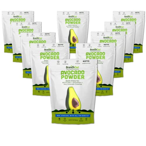 Organic Hass Avocado Powder - 100% Pure Dried Avocado for Smoothies, Baking & Keto Diet - Vegan, Gluten-Free, Rich in Healthy Fats - 7oz (Pack of 10) - Perfect for Smoothie Bowls, Baking Recipes & Healthy Snacks