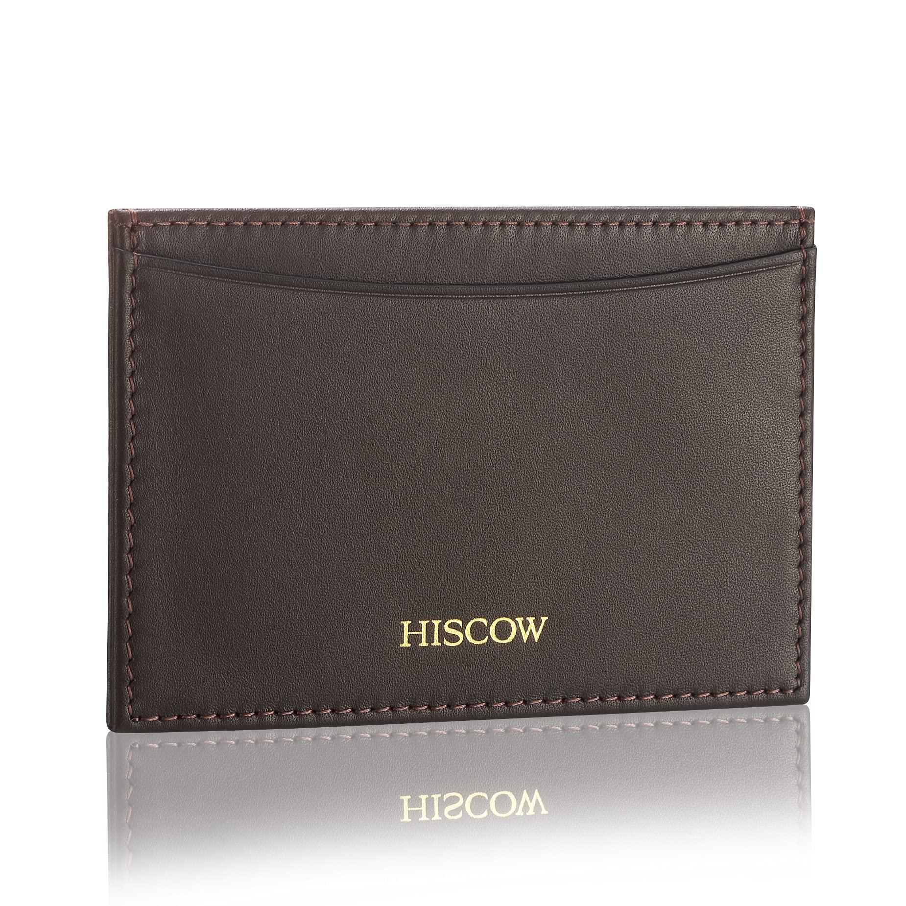 Slim Leather Card Holder for Men & Women - Coffee | ID & Credit Card Wallet for Travel & Daily Use