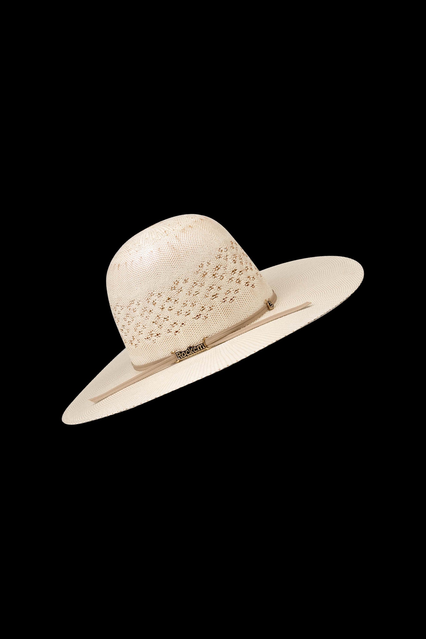 Rock'em 10X Weston Open Crown Straw Hat for Men - Western Cowboy Sun Protection Hat for Outdoor, Rodeo, and Ranch Activities