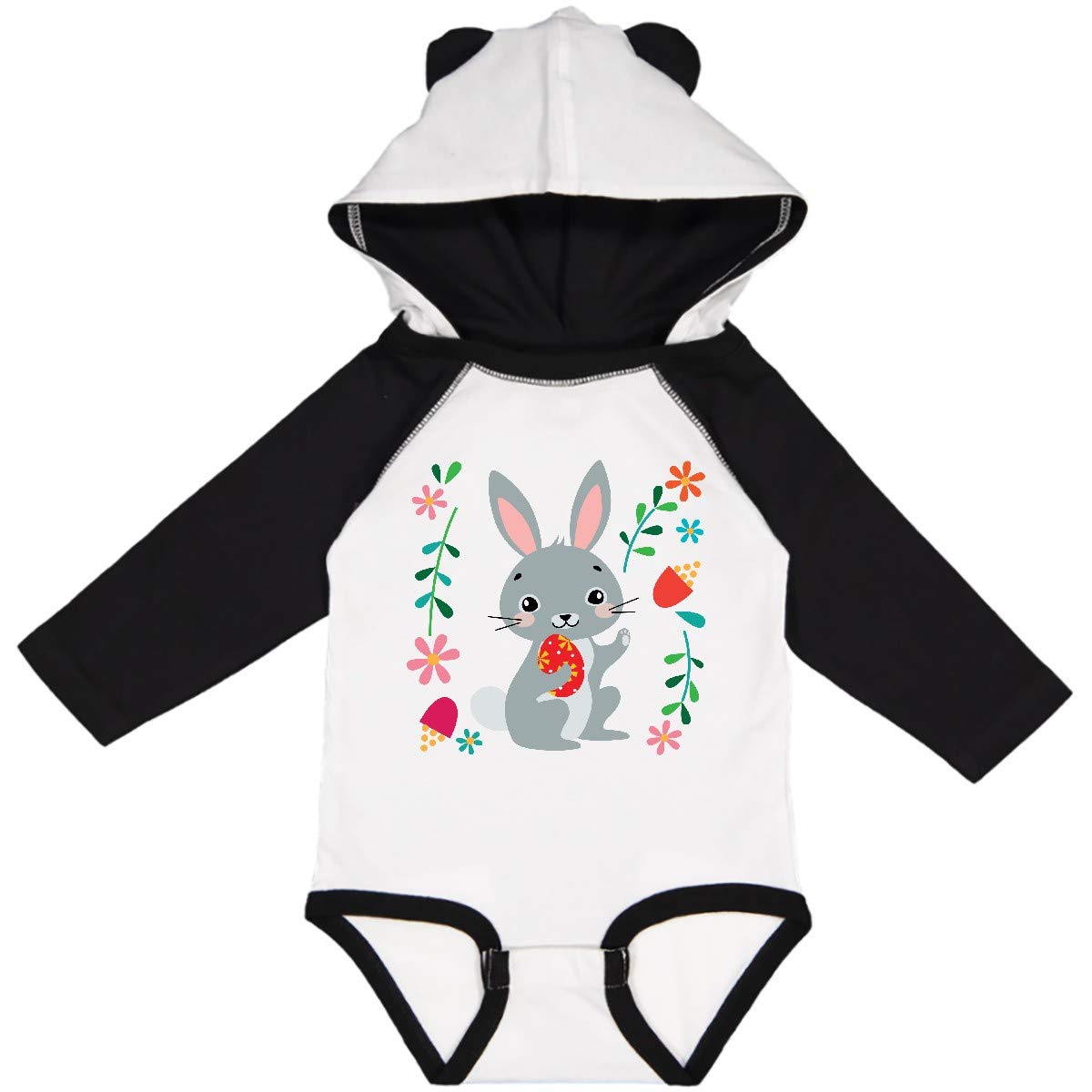 Inktastic Easter Bunny Outfit for Girls - Long Sleeve Creeper with Cute Bunny Design - Perfect for Easter Celebrations, Spring Photoshoots & Holiday Family Gatherings