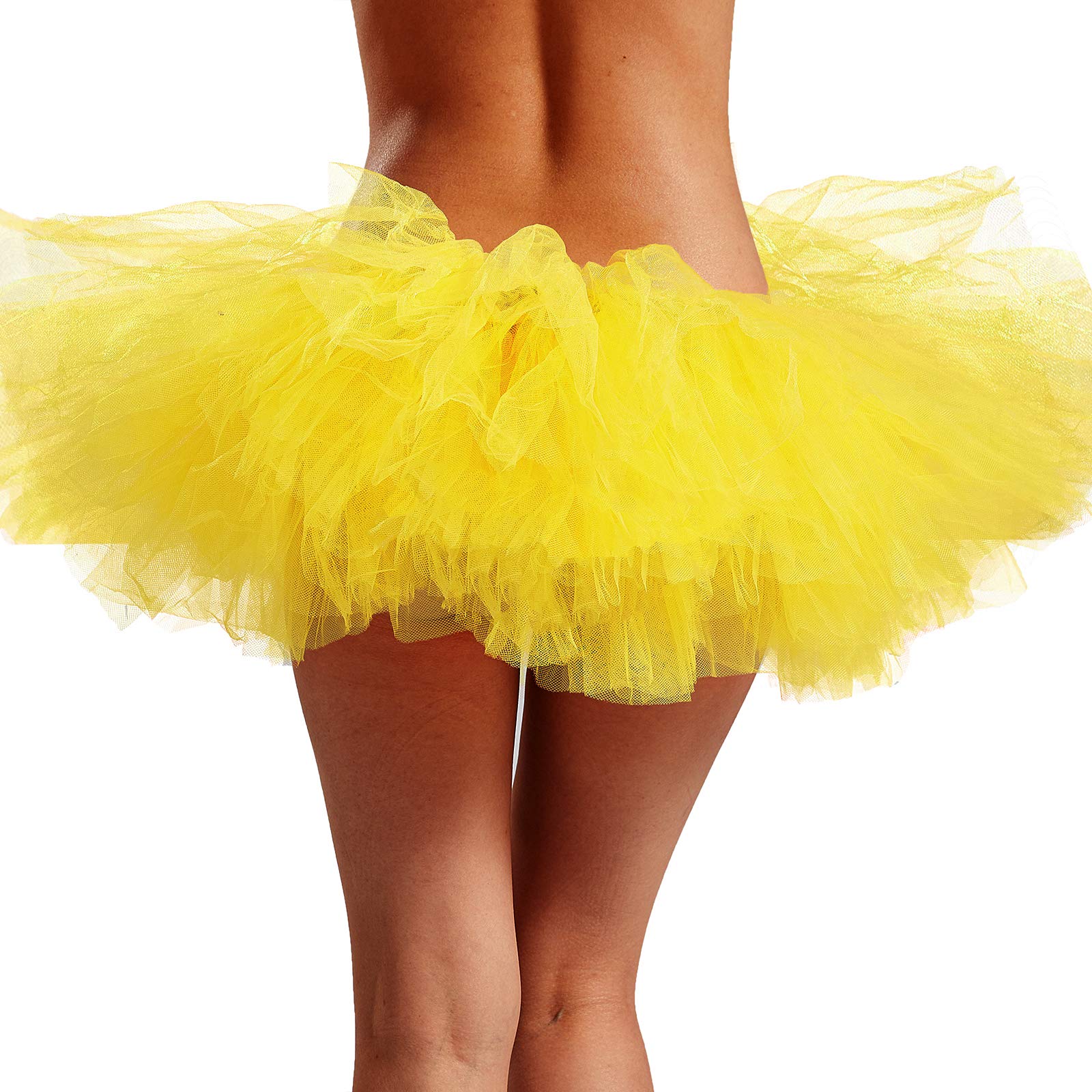 Phantomon Women's Elastic 5-Layer Tulle Tutu Skirt - Ultra Fluffy Ballet Skirt for Teens & Adults - Perfect for Dance Recitals, Costumes, Photo Shoots & Princess Dress Up