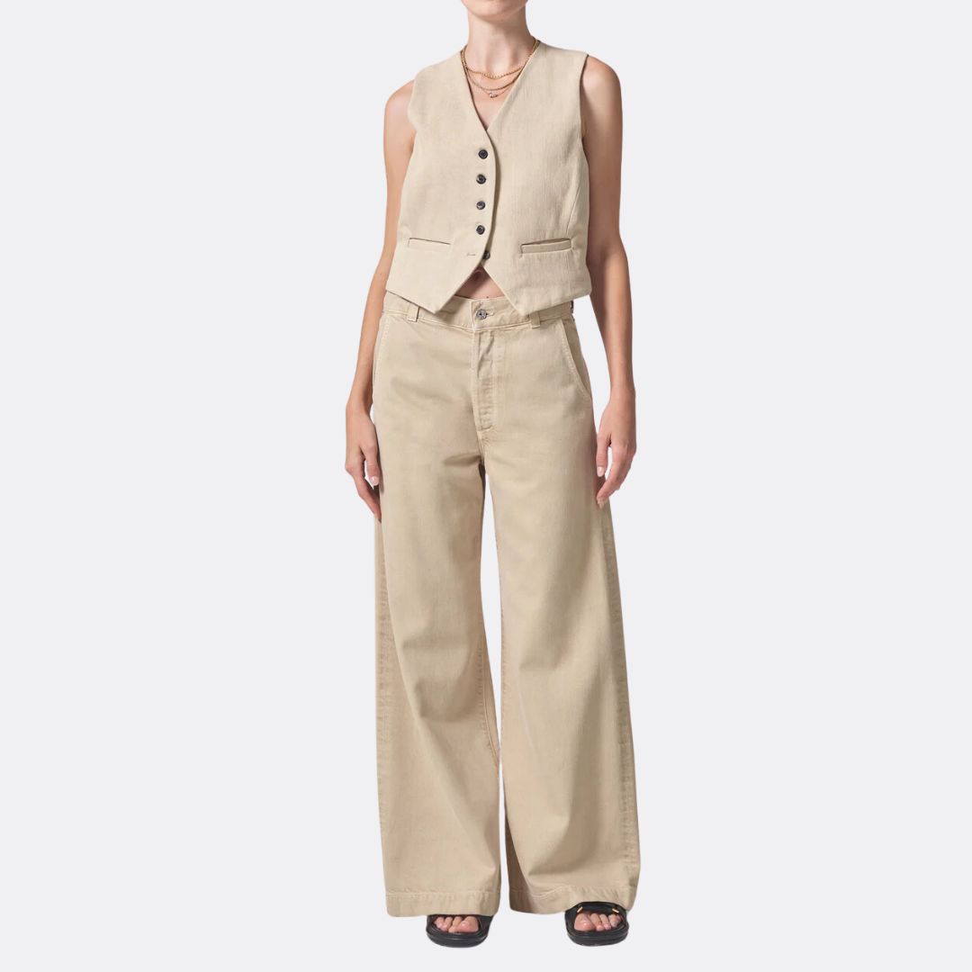 Beverly Women's High-Waisted Slim Fit Trousers in Taos Sand - Comfortable Office Pants for Work & Business Casual Wear