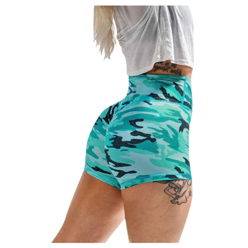 WOCACHI Women's High Waist Yoga Shorts - Velvet Butt Lift for Sports & Summer