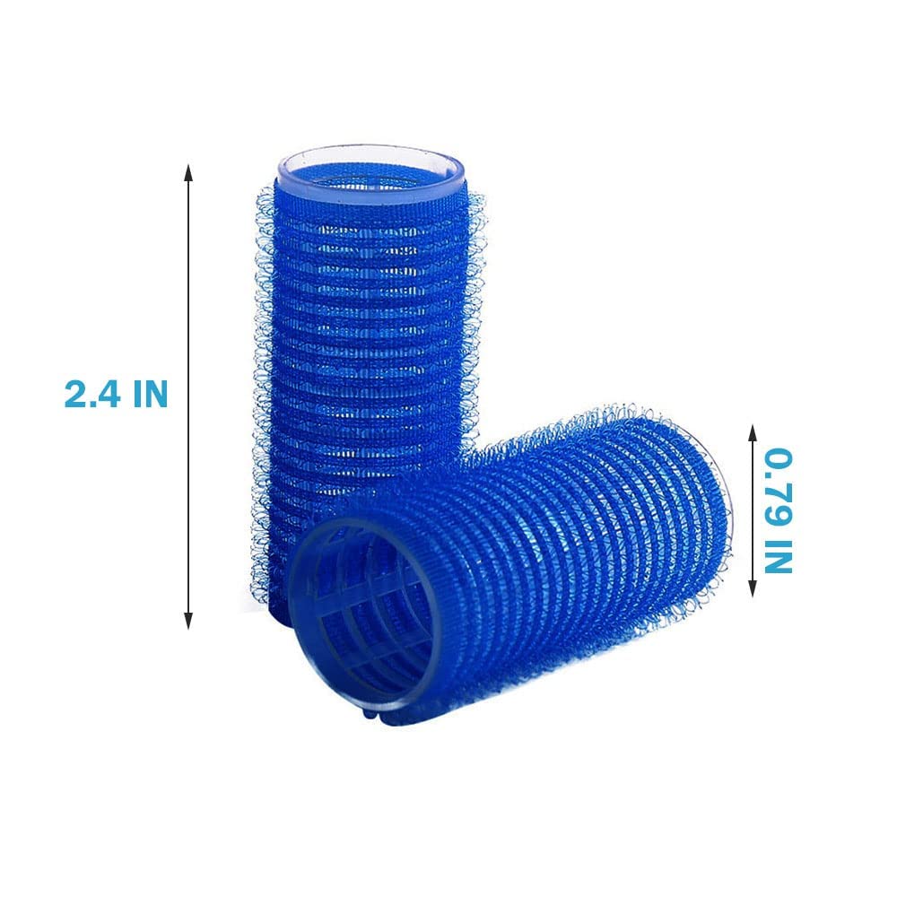 APOEM 6PCS Heatless Hair Rollers for Medium & Short Hair - No Heat Curling Set for Bangs & Natural Waves (Blue & Light Blue) | Perfect for Overnight Styling & Damage-Free Curls