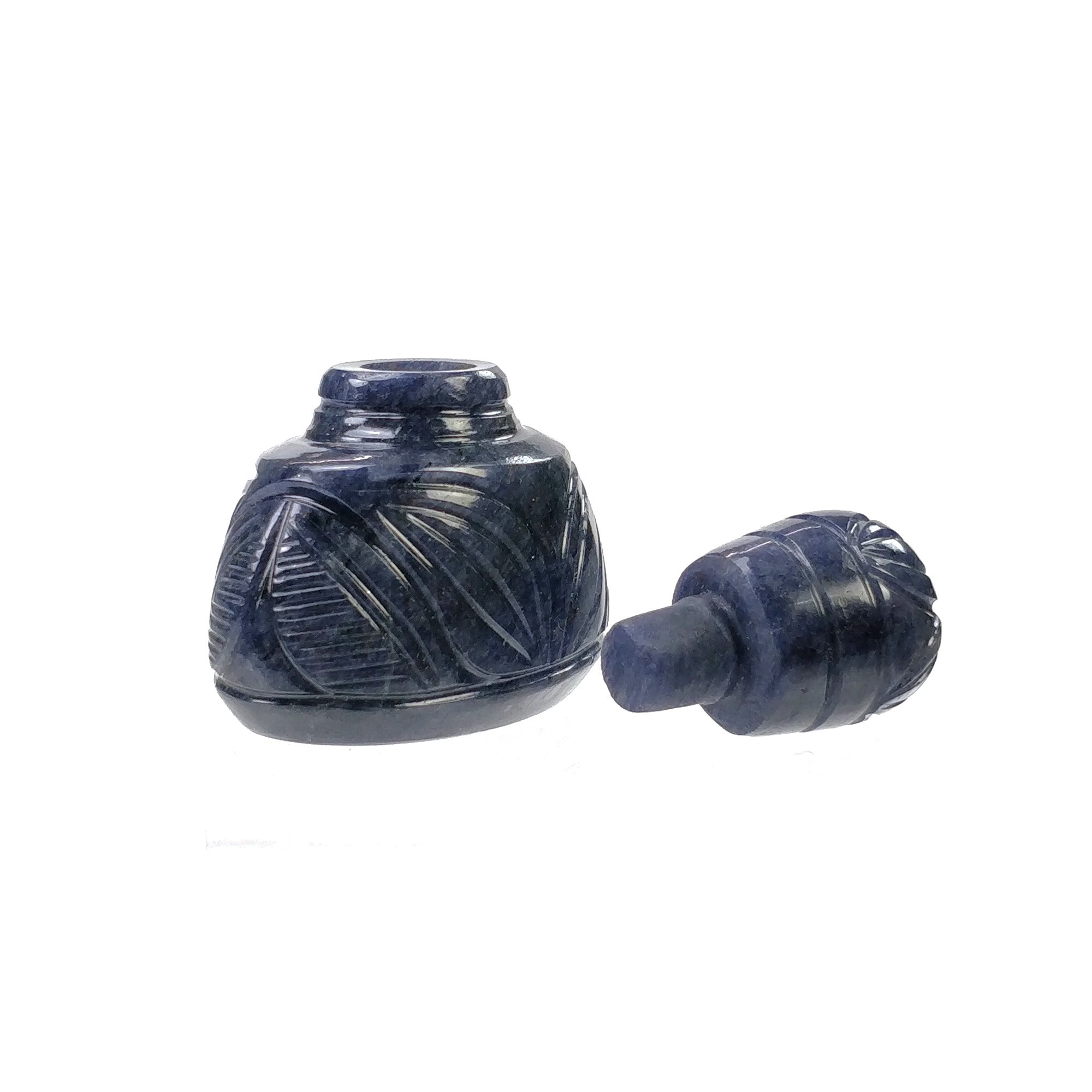 223.20cts Natural Blue Aventurine Gemstone Hand Carved Bottle Sculpture 46x39mm - Untreated Healing Crystal for Home Decor, Meditation & Gift Giving (Includes Video)