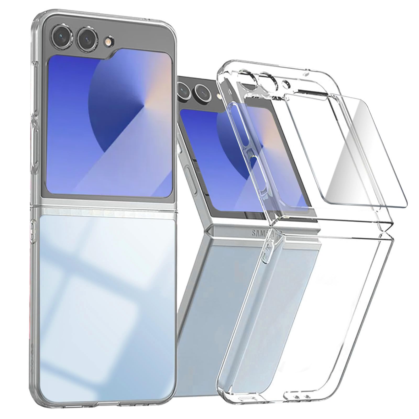 Samsung Galaxy Z Flip 6 5G Case - Clear Slim Hard PC with Silicone Bumper | Shockproof & Scratch-Resistant Protective Phone Cover for Samsung Z Flip 6 (2024 Model) | Perfect for Everyday Use, Travel & Outdoor Activities