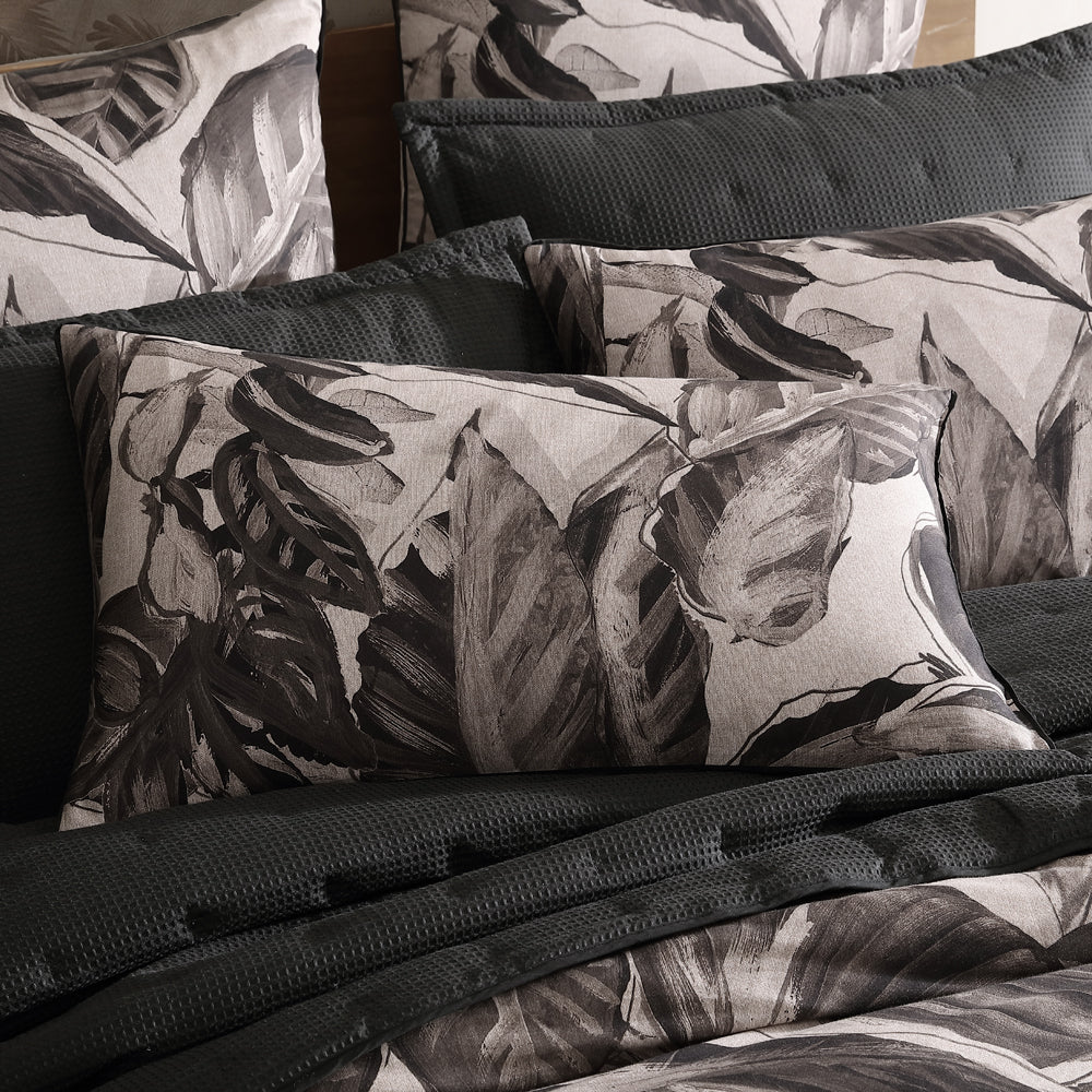 Elio Black Quilt Cover Set King Size - Soft Luxury Bedding Set for Master Bedroom - Perfect for Home Decor & Cozy Sleep