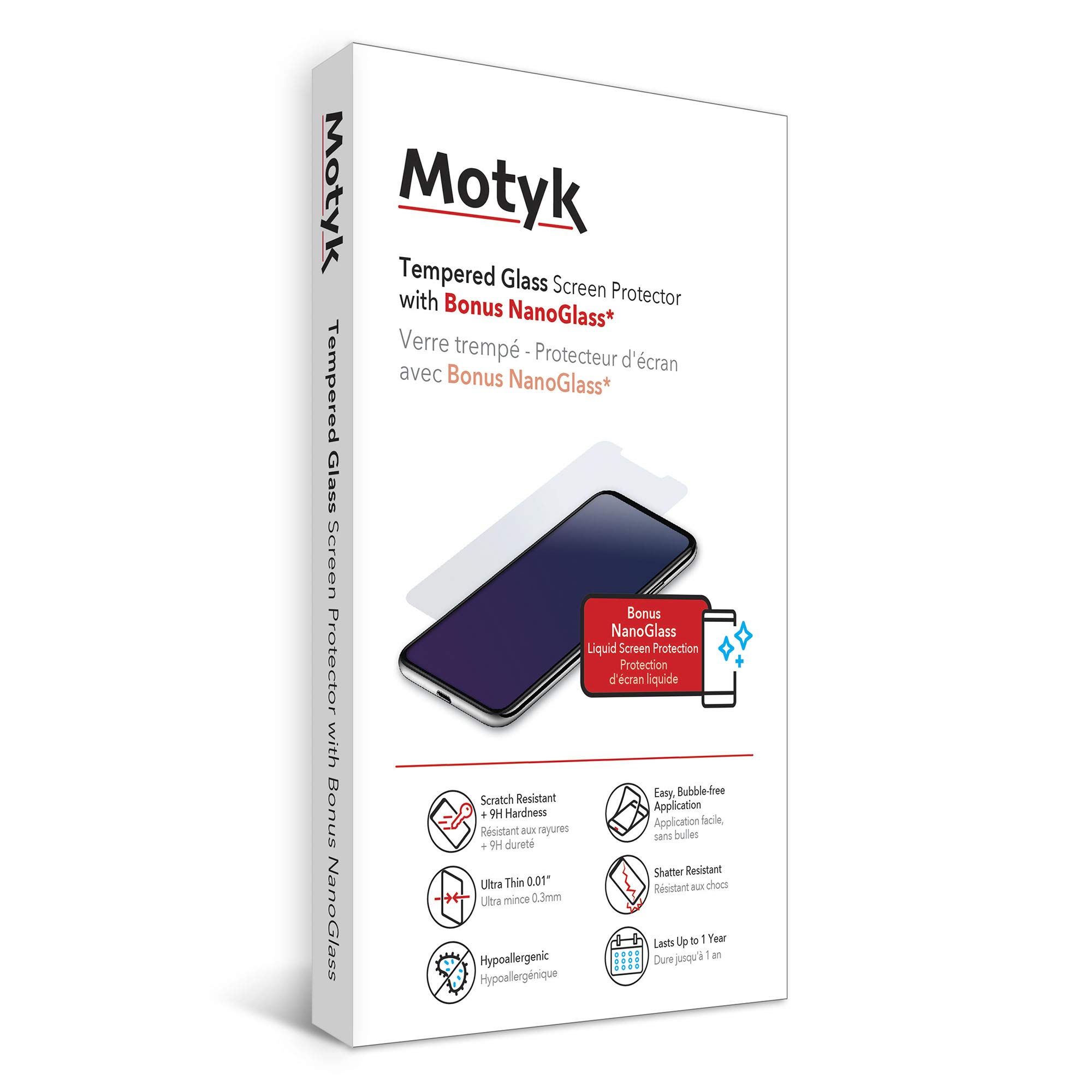 MOTYK Combo Pack: Nano Liquid Screen Protector for All Phones + Tempered Glass for iPhone 11 Pro/Xs/X | Anti-Scratch & Shatterproof Protection | Perfect for Daily Use, Travel & Outdoor Activities