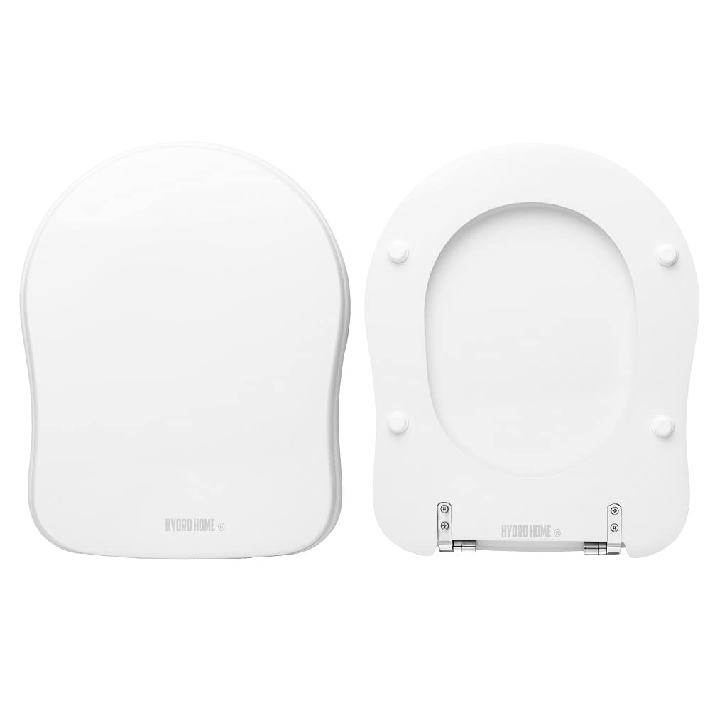 Novasedili Antalia Dolomite Wooden Toilet Seat with Polyester Resin Coating - Modern White Bathroom Toilet Seat for Home, Hotel & Office Use