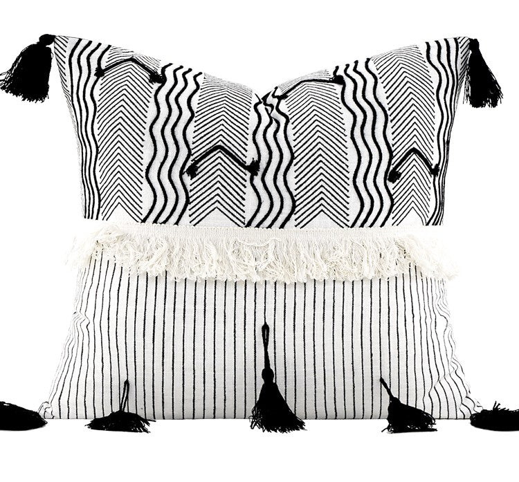 Decorative Throw Pillows for Bedroom & Couch - Large Square Modern Sofa Pillows for Interior Design, Ethnic Contemporary Home Decor | Perfect for Living Room, Bedroom & Home Staging