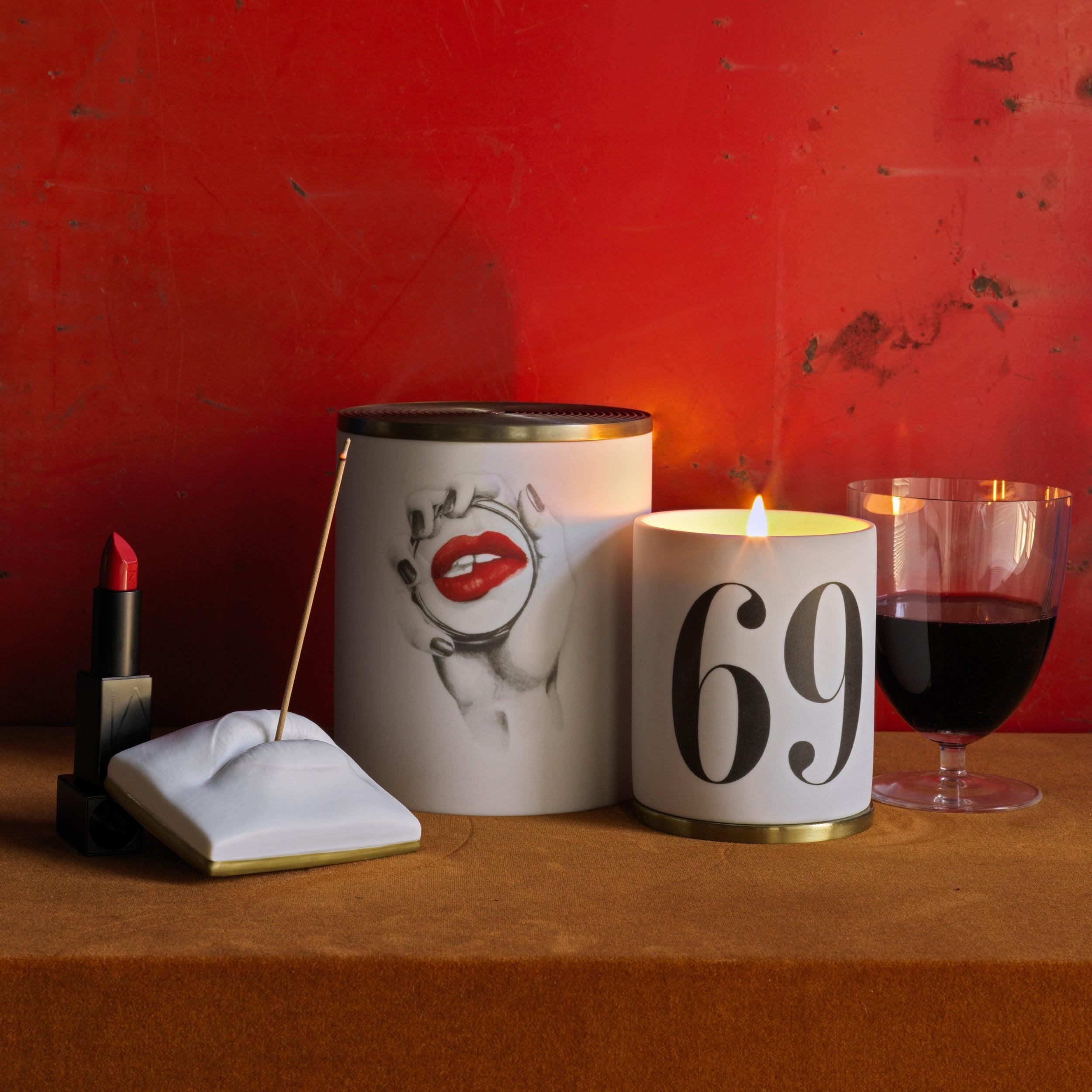Oh Mon Dieu No.69 Scented Candle - 3 Wick Soy Wax Candle for Home Decor, Romantic Gifts & Relaxation - Long Lasting Fragrance for Bedroom, Bathroom & Living Room