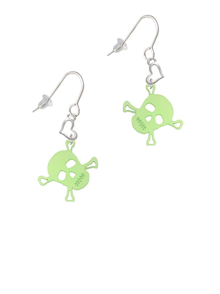 Delight Jewelry Acrylic Small Skull & Heart French Clip Earrings - Gothic Punk Style for Women | Perfect for Parties, Concerts & Everyday Fashion