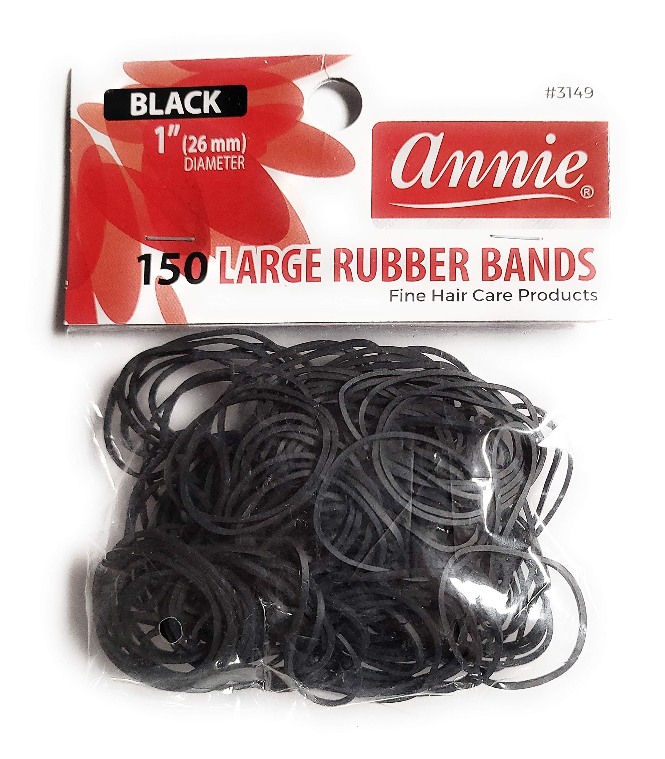 ANNIE #3149 Large Black Rubber Bands for Office & Crafts