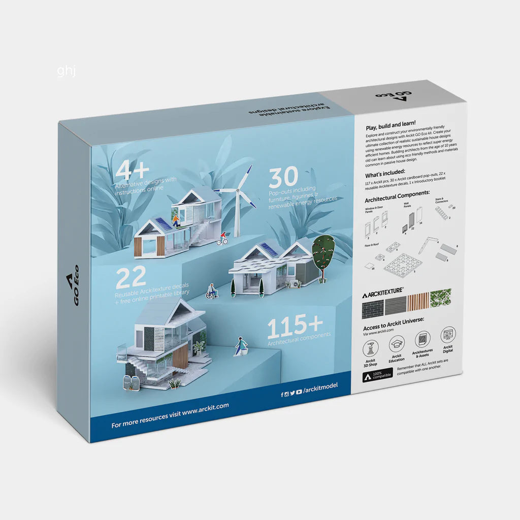 Arckit GO Eco Model House Kit - Sustainable Architectural Building Set for Kids & Adults - Perfect for STEM Learning, Creative Play & Home Decor