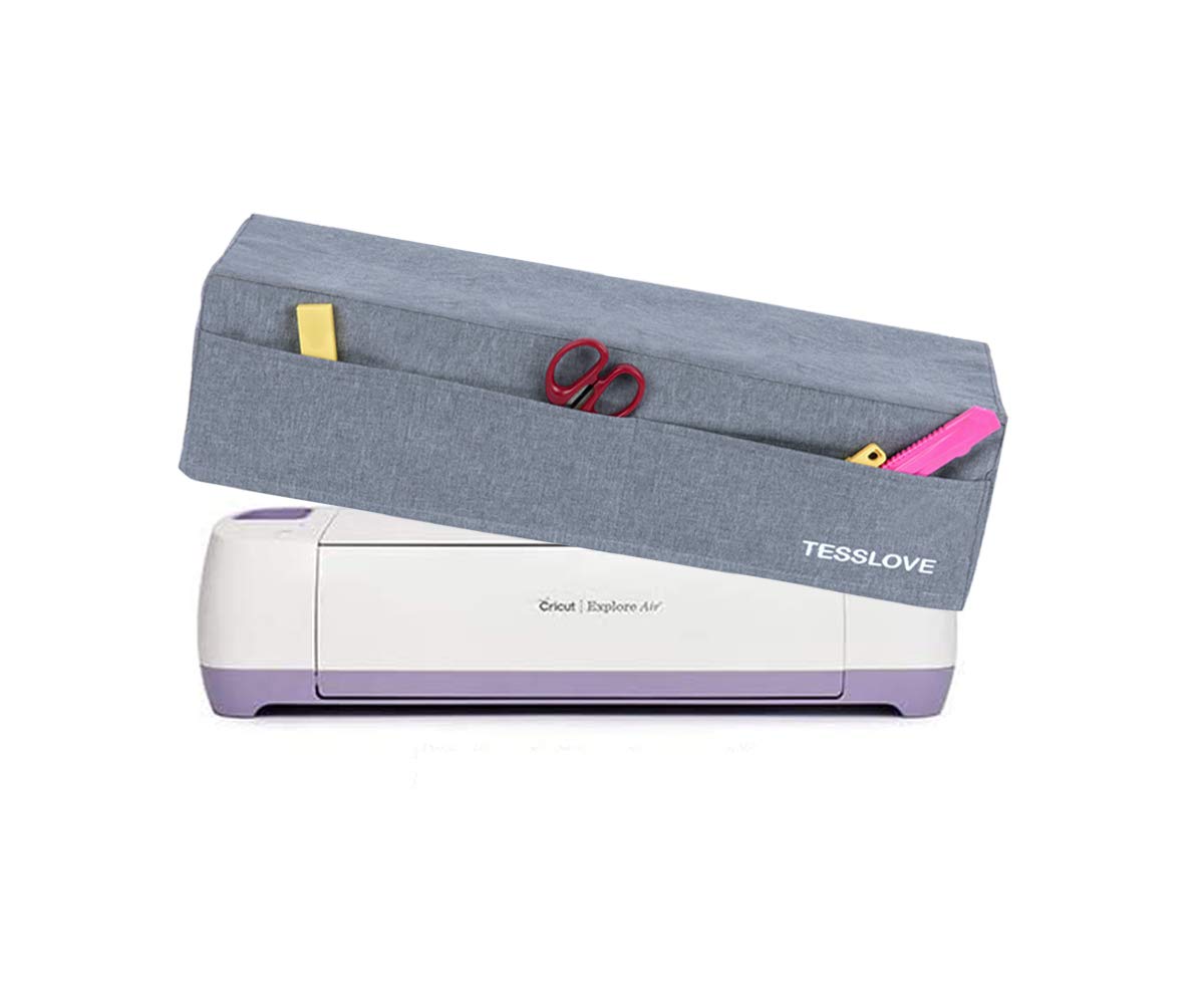 TESSLOVE Dust Cover for Cricut Explore Air 1/2/3 & Maker - Protective Machine Cover with 3 Storage Pockets for Tools & Accessories - Perfect for Crafting, Scrapbooking & DIY Projects