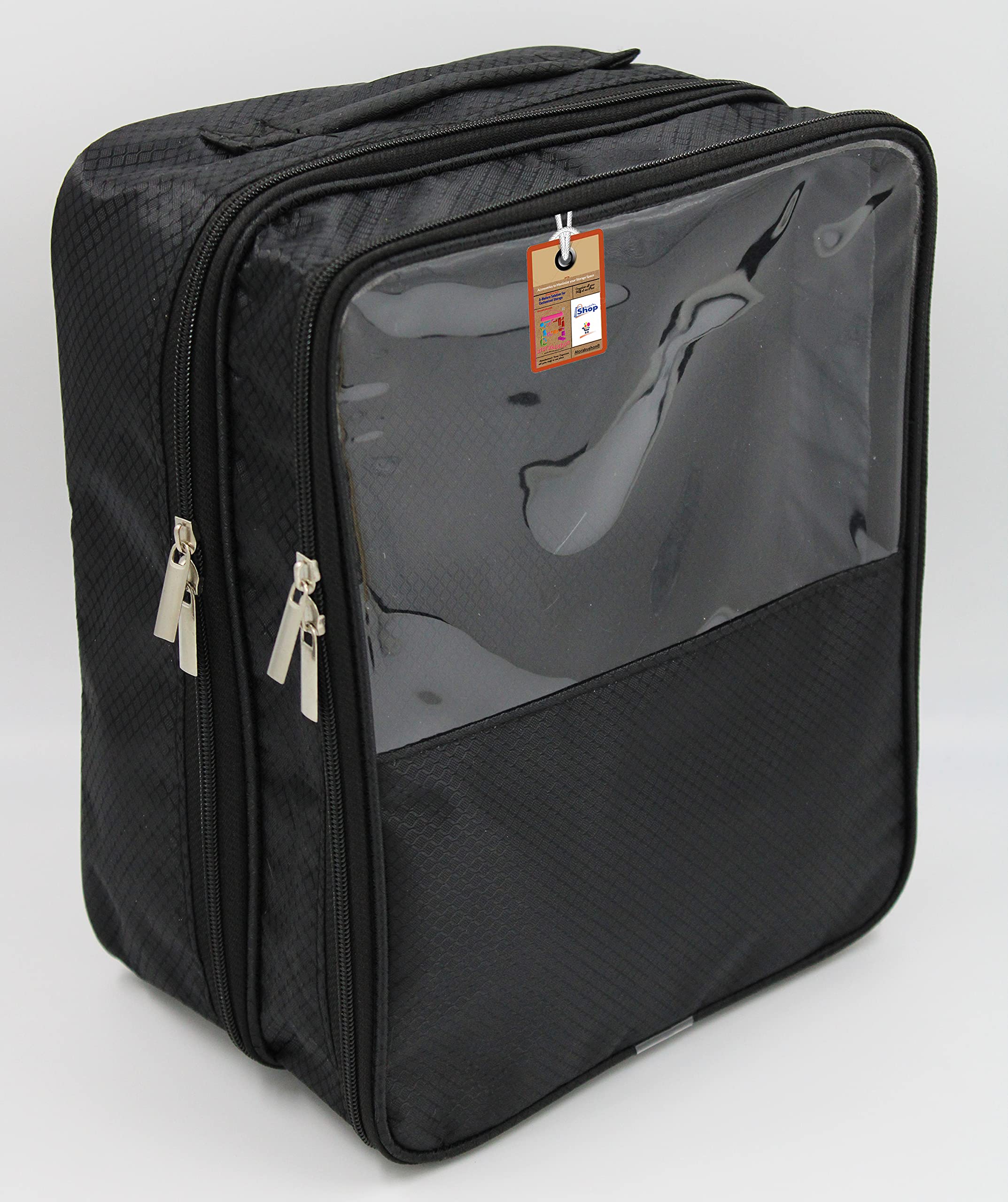Waterproof Travel Shoe Bags with Zipper - Atorakushon® Fabric Storage Organizer for Men & Women (Black) - Perfect for Gym & Vacation Packing