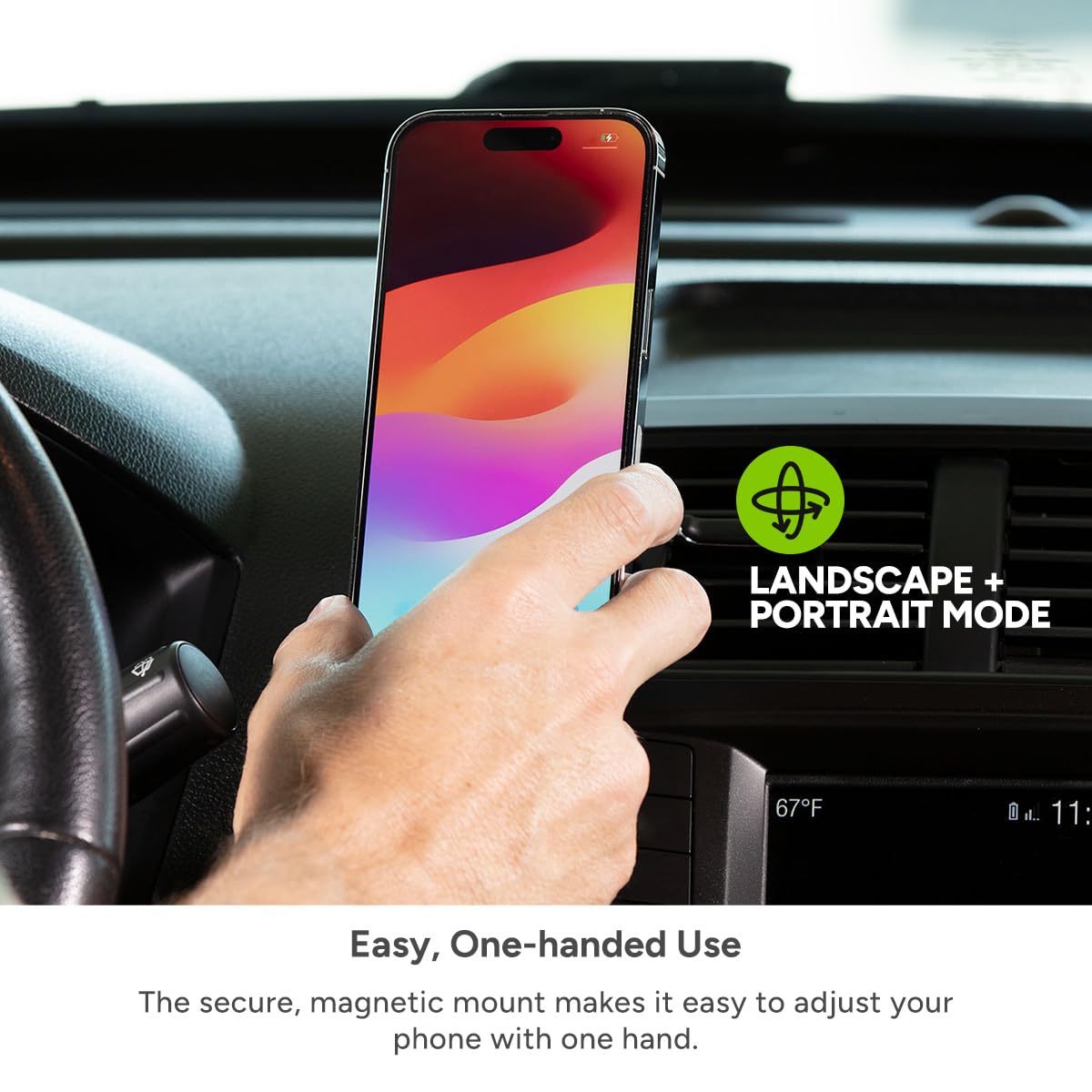 Mophie Snap+ Wireless Car Charger Vent Mount - MagSafe Compatible Fast 7.5W Charging for iPhone 16/15/14/13/12 | Adjustable Arm with Secure Twist-Lock | Universal Fit for Most Vehicles | Perfect for Commuting, Road Trips & Hands-Free Driving (Black)