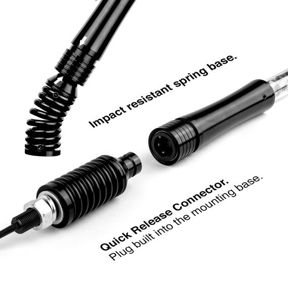 2pc 4ft Whip Kit with Hitch Receiver Step Mount - Heavy Duty Off-Road Antenna Kit for Jeep, Truck & ATV | Perfect for Camping, Off-Roading & Outdoor Adventures | XKchrome