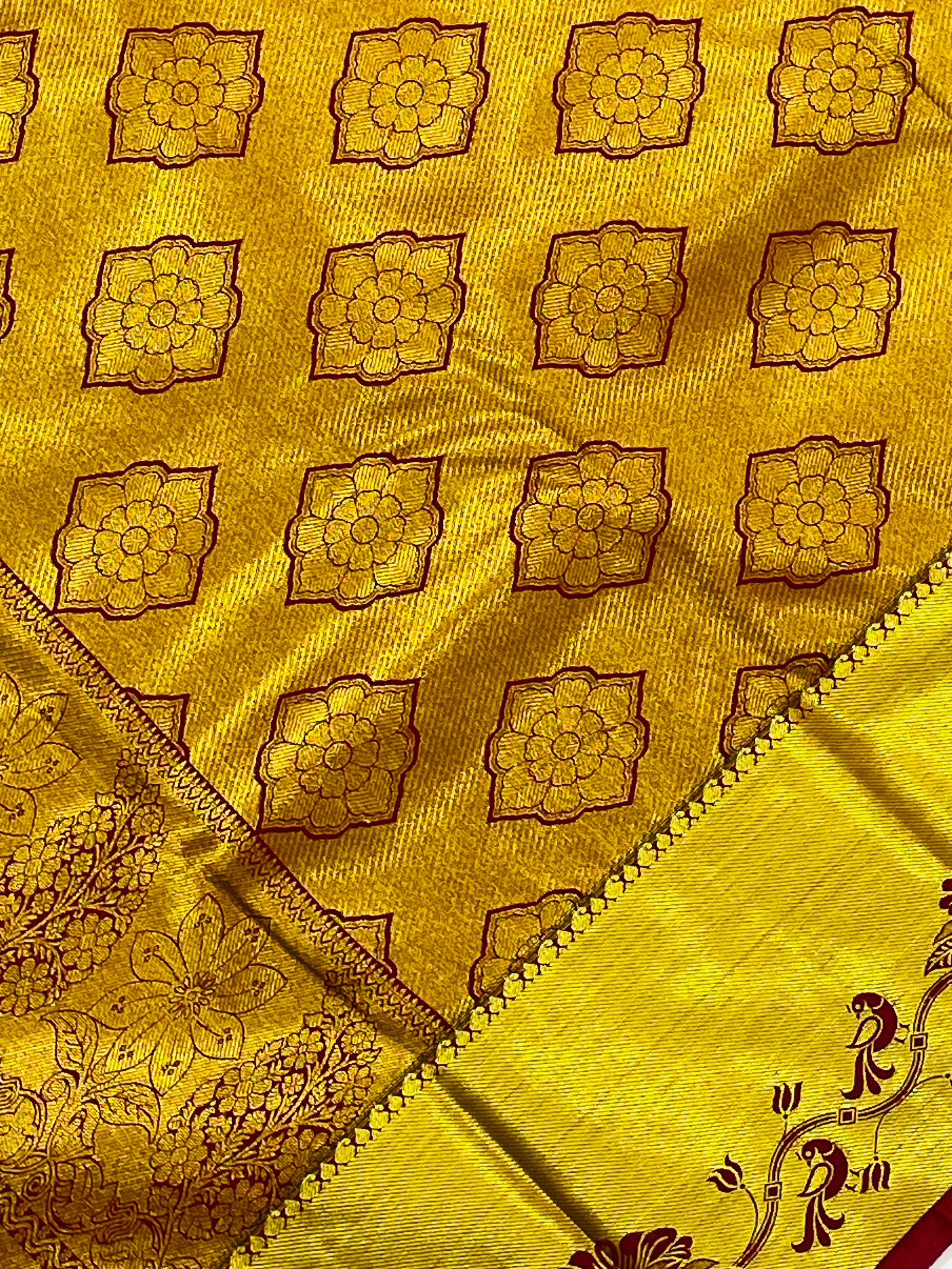 Elegant Orange Pure Kanchi Silk Saree for Women - Traditional Indian Bridal & Party Wear - Perfect for Weddings, Festivals & Special Occasions