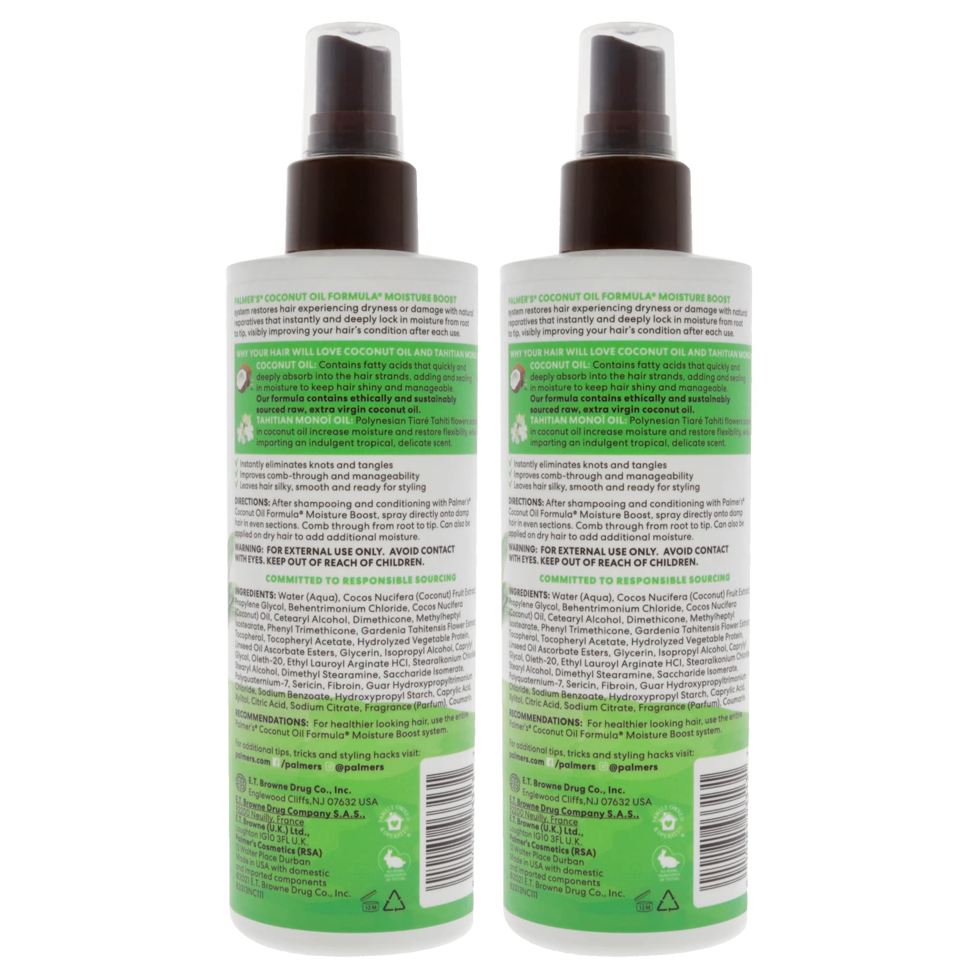 Palmers Coconut Oil Leave-In Conditioner for Hair - 8.5 oz (Pack of 2) - Deep Moisturizing Treatment for Dry, Damaged Hair - Perfect for Daily Use at Home or Salon