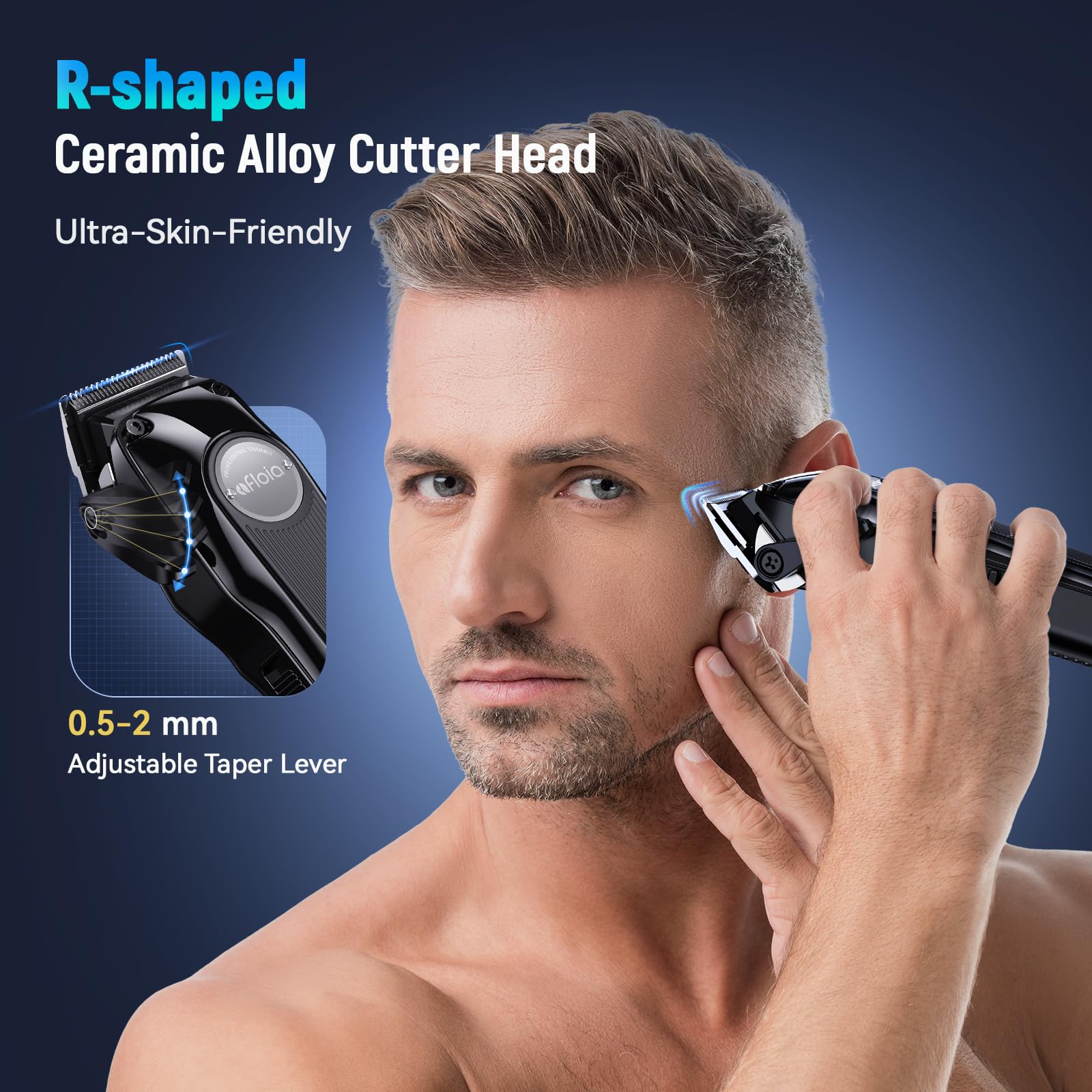 Professional Cordless Hair Clippers for Men - Rechargeable Barber Trimmer with High Torque Brushless Motor, DLC Coated Detachable Blades & Charging Stand | Perfect for Home Haircuts, Beard Trimming & Salon Use | Great Gift for Dad, Husband & Barbers