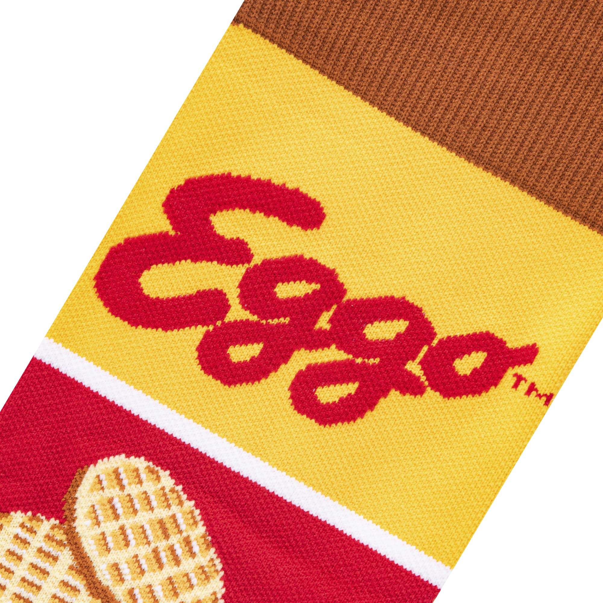 Fun Novelty Knee High Compression Socks - Cool & Comfortable Socks for Men & Women - Perfect for Running, Travel & Work - Eggo Waffles Design