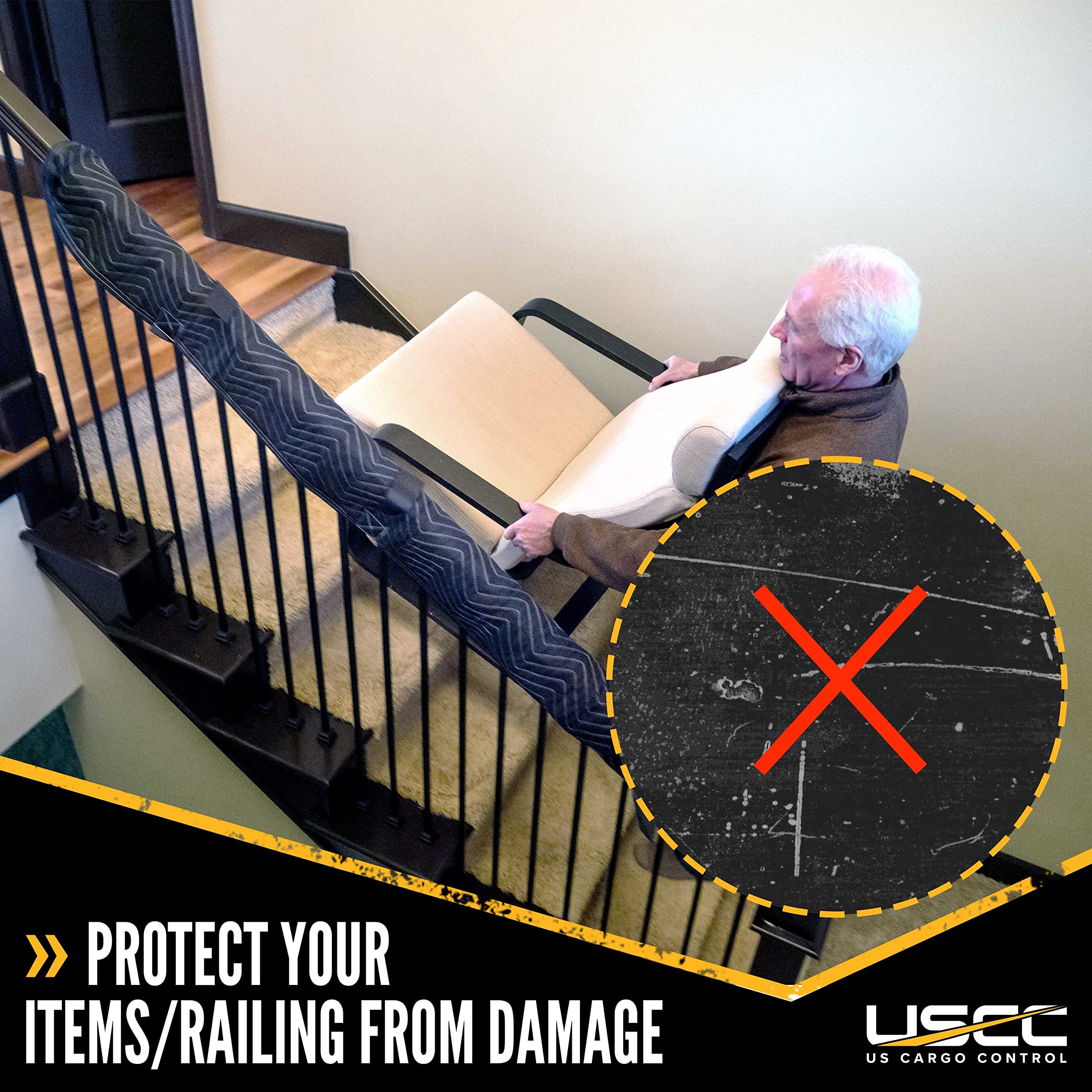 US Cargo Control Ultimate Moving Kit with Moving Blankets & Covers - Heavy Duty Furniture Protector for Washer, Dryer, Range, Refrigerator, Banister & Door Jamb - Perfect for Home Moving, Appliance Protection & Furniture Transport