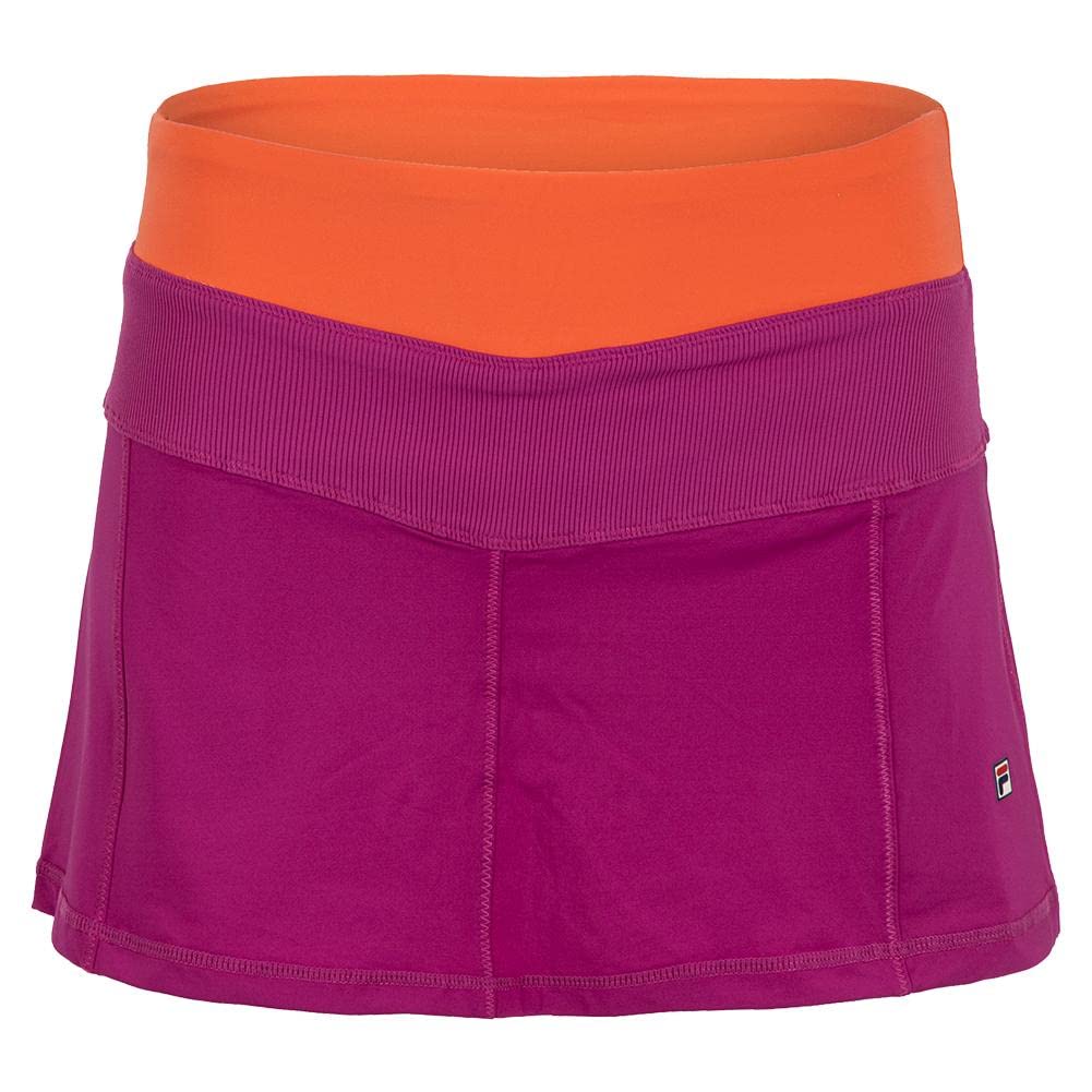 Fila Baseline 12.5 Inch Women's Tennis Skirt - Fuchsia & Hot Coral | Athletic Skirt for Tennis, Golf, Running & Workouts | Comfortable & Stylish Activewear