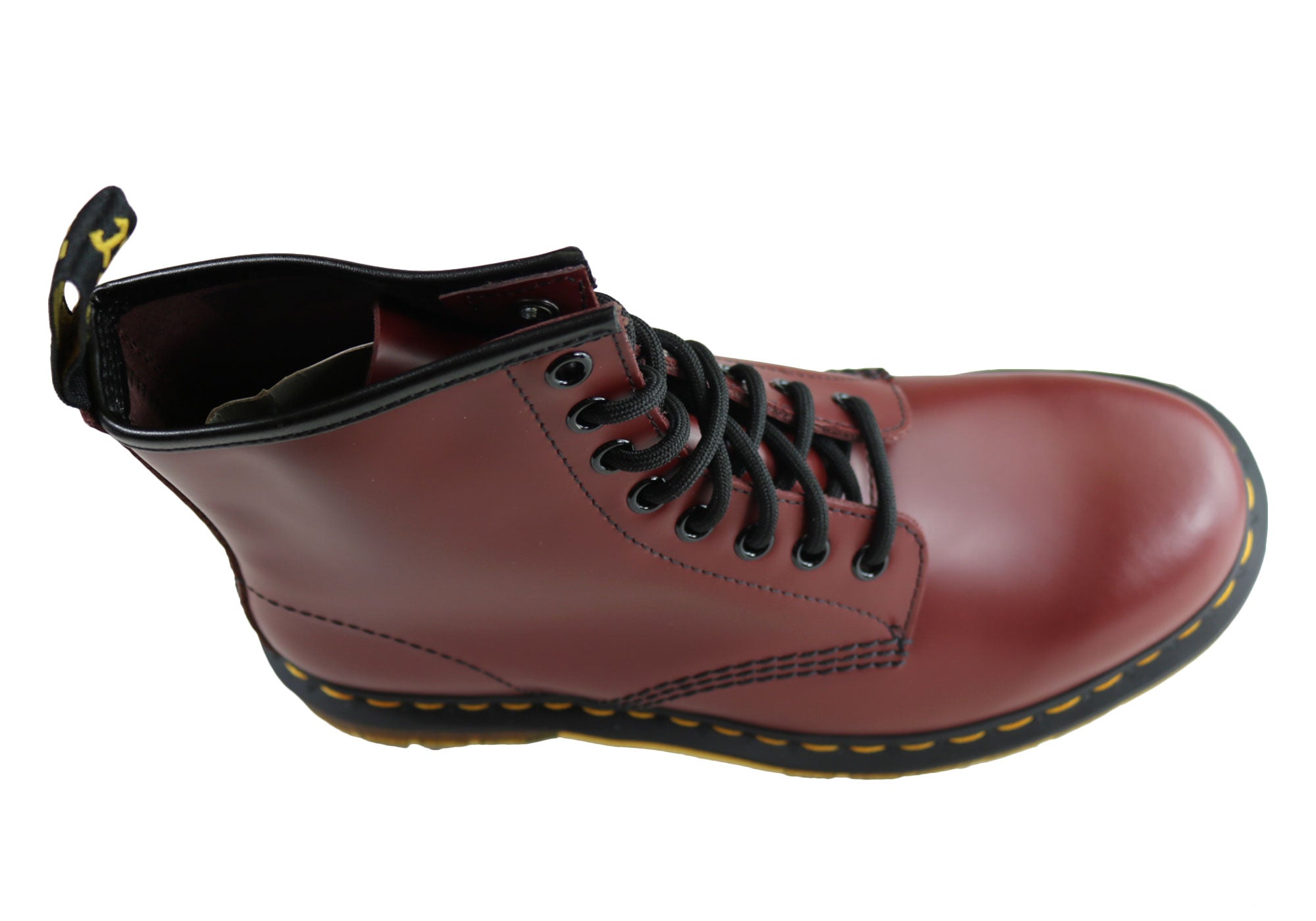 Dr. Martens 1460 Cherry Red Smooth Leather Unisex Lace-Up Boots - Stylish & Durable for Everyday Wear, Work & Outdoor Adventures