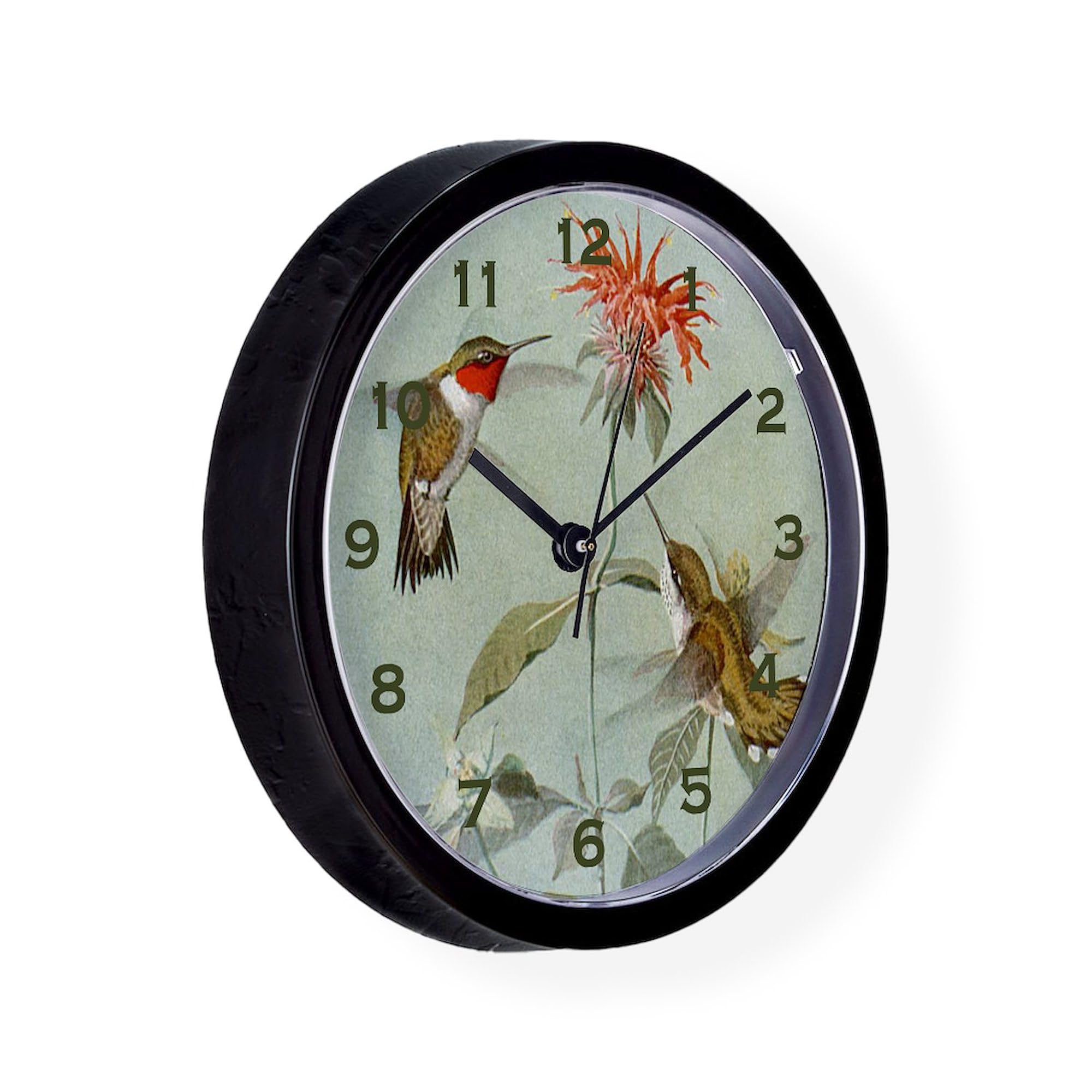 10 Inch Hummingbird Wall Clock - Decorative Silent Non-Ticking Clock for Living Room, Kitchen, Office | Perfect Home Decor Gift for Bird Lovers