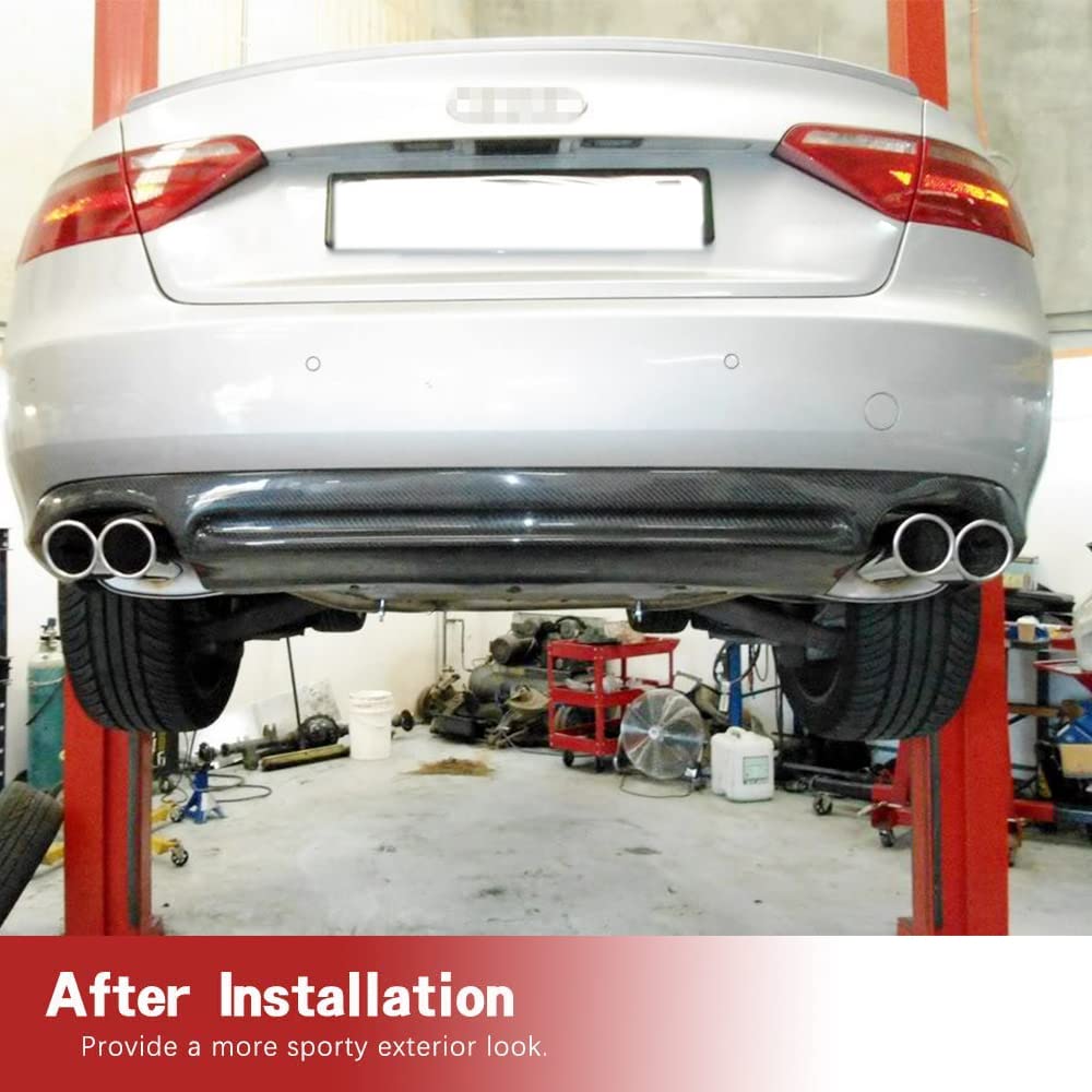 Carbon Fiber Rear Diffuser for Audi A5 Coupe 2008-2011 | Quad Exhaust Lip Spoiler | Standard Bumper Compatible | Performance Upgrade for Street Racing & Car Shows