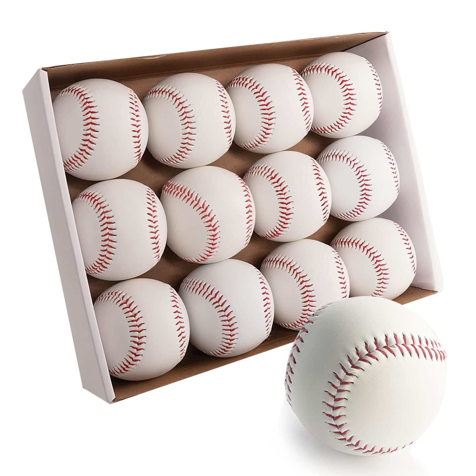 GKK 12 Pack Baseballs - 9 Inch Soft Safety Tee Balls for Youth & Kids Training, Batting, Fielding, Pitching Practice | Perfect for Backyard Drills, Little League, and Baseball Camp (One Dozen)