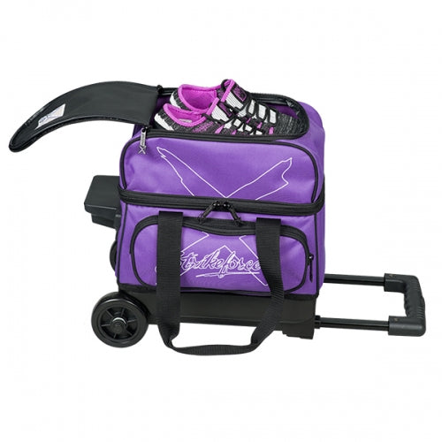 KR Strikeforce Hybrid Single Purple Bowling Ball Roller Bag - Durable Bowling Accessory for League Play & Tournament Travel
