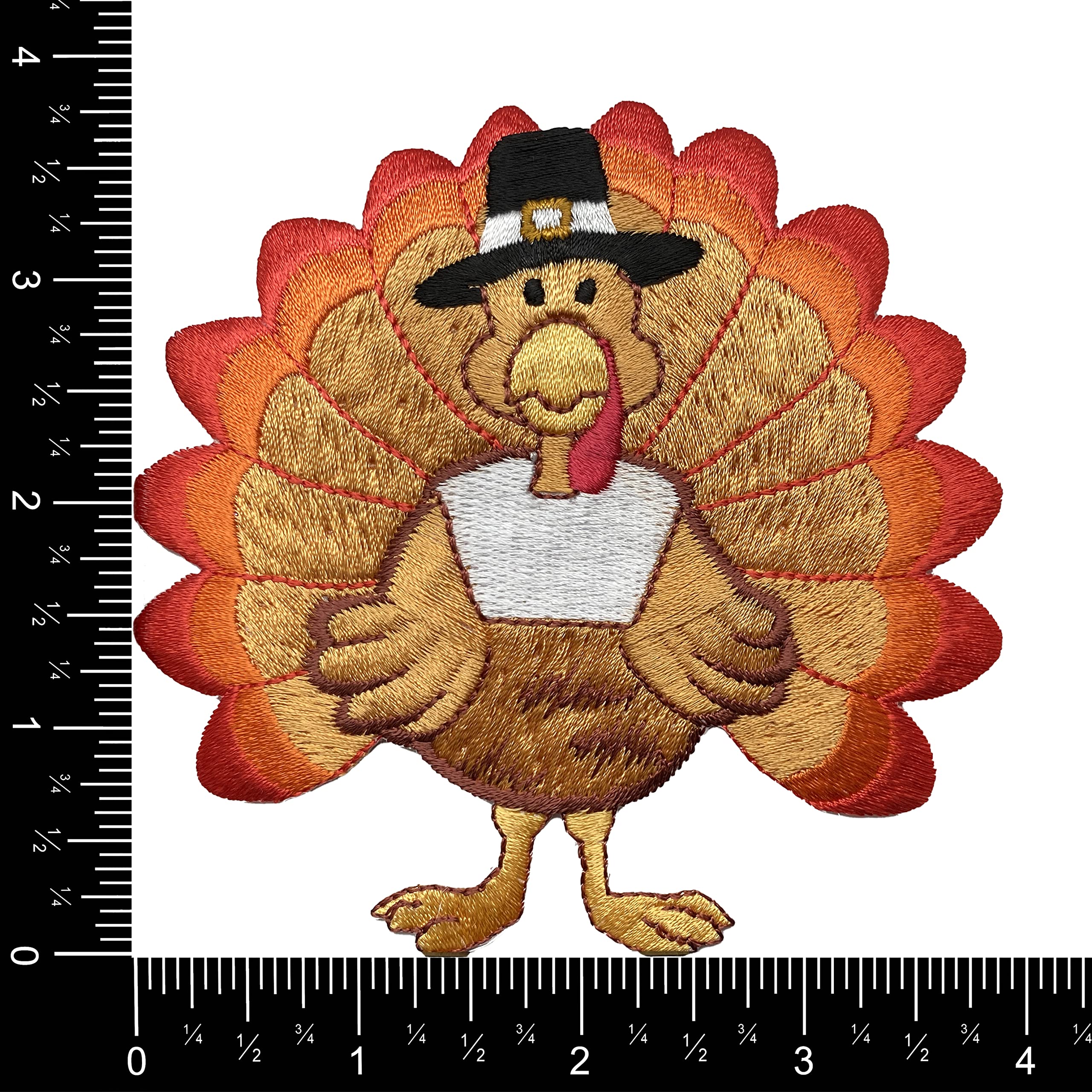 Thanksgiving Turkey Iron-On Patch - Embroidered Applique for DIY Crafts, Jackets & Hats - Perfect for Holiday Decor & Costume Accessories
