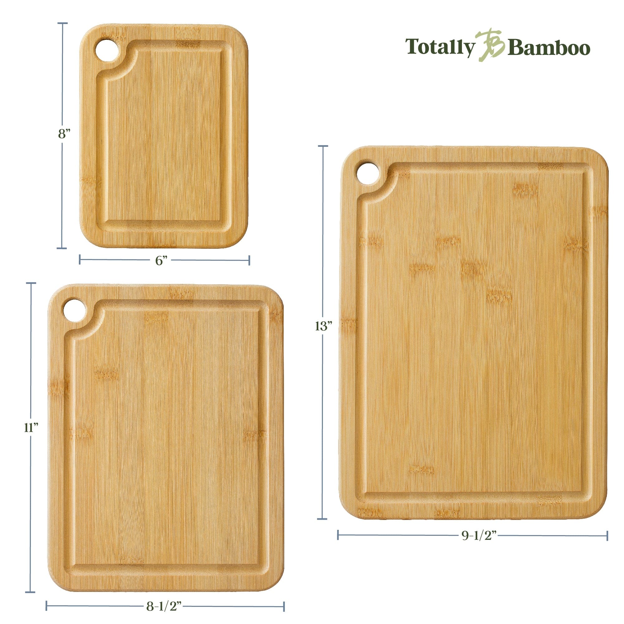 Premium 3-Piece Bamboo Cutting Board Set with Juice Grooves - Durable, Eco-Friendly Kitchen Essentials for Chopping, Slicing & Serving - Perfect for Home Cooks & Professional Chefs