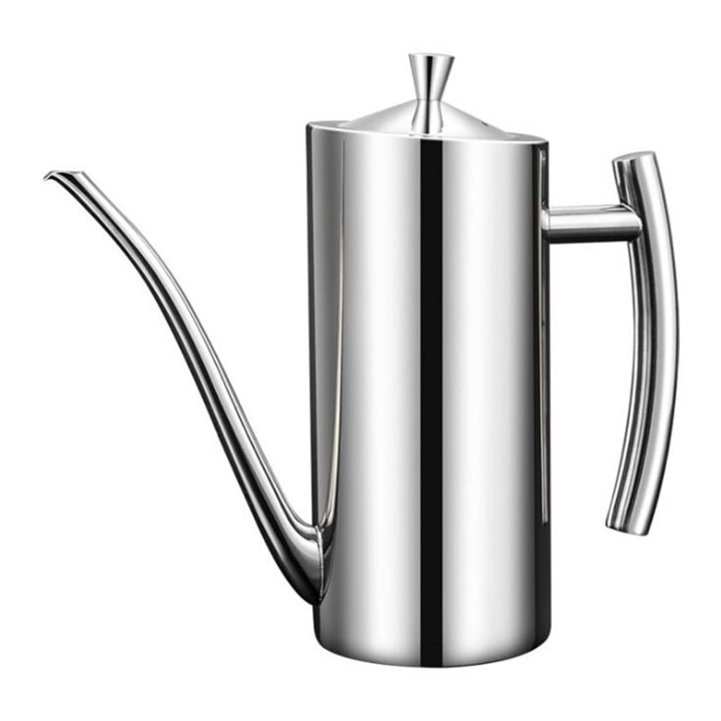 Premium Stainless Steel Olive Oil Bottle & Vinegar Dispenser - 700ml Kitchen Oil Container for Cooking, Salad Dressing & Baking (Silver) | Durable & Leak-Proof Sauce Pourer for Home & Restaurant Use