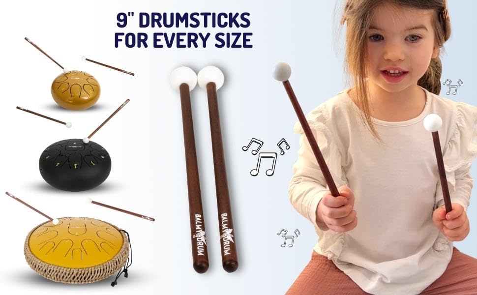 Premium Solid Beech Wood Handpan Drum Set with Steel Tongue Drum & Wooden Sticks - Complete Percussion Kit for Beginners & Professionals - Perfect for Meditation, Music Therapy & Live Performances