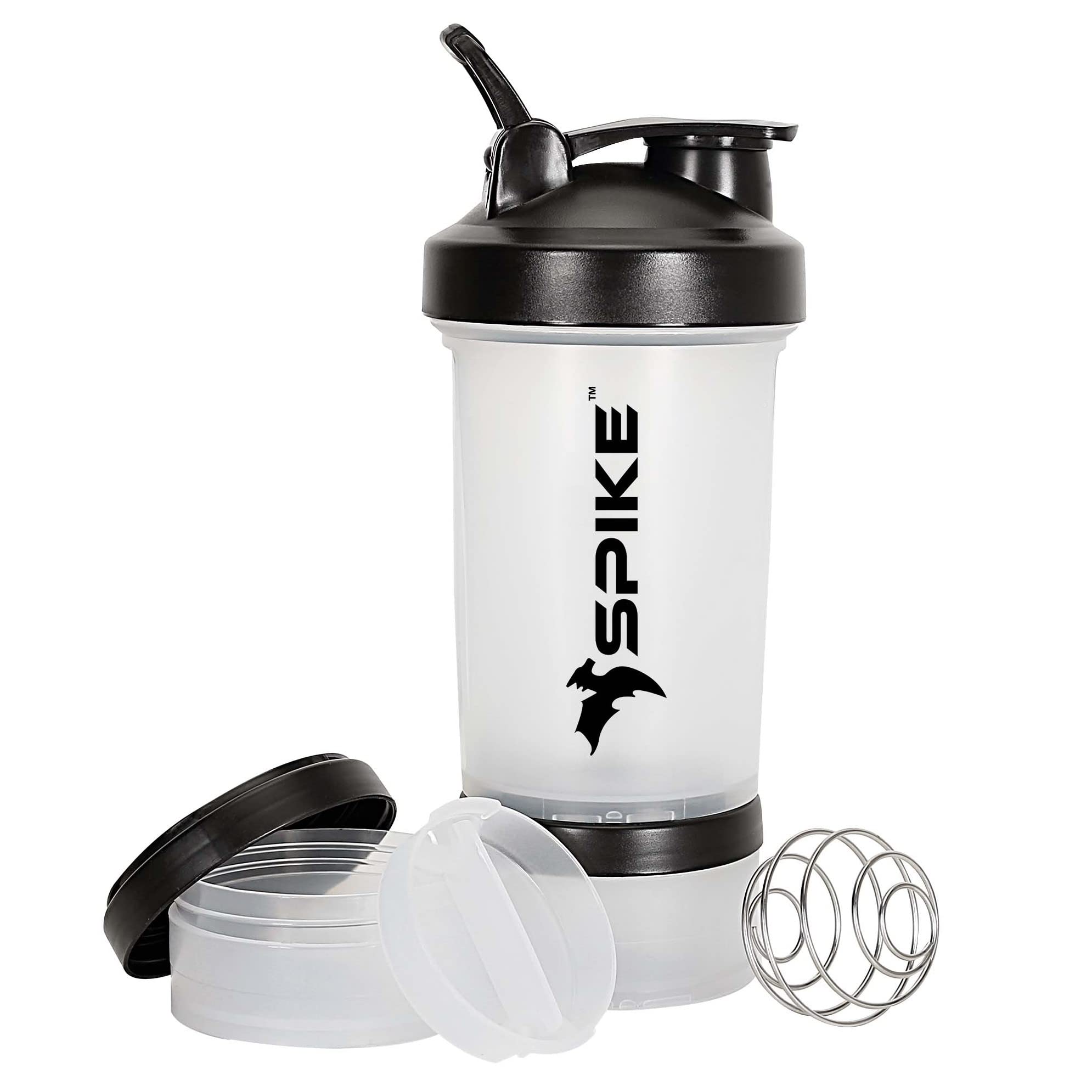 SPIKE Pro Protein Shaker Bottle 700ml - Premium Stainless Steel Mixer Ball for Whey Protein, Pre-Workout & Supplements - Leakproof Gym & Cycling Water Bottle - Ideal for Fitness, Bodybuilding & Sports Hydration