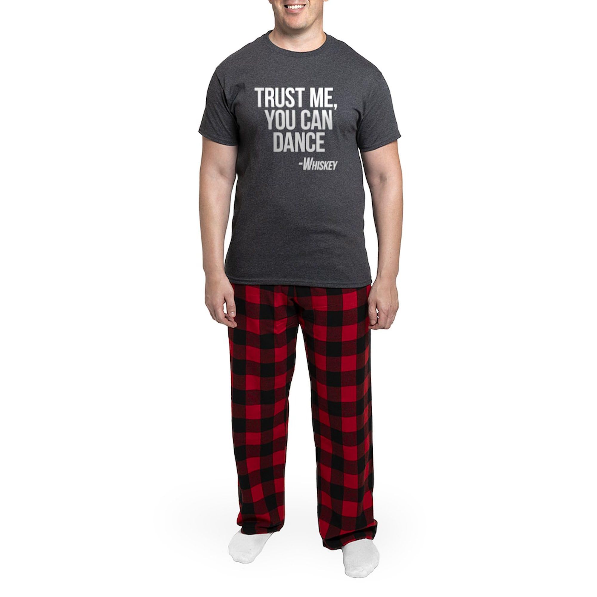 Whiskey You Can Dance Men's Novelty Pajamas - Charcoal Gray Sleepwear for Whiskey Lovers | Perfect for Christmas Gifts, Birthday Presents & Lounge Wear