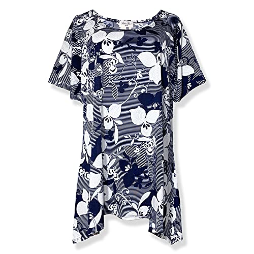White Floral/Navy W. Puff Texture