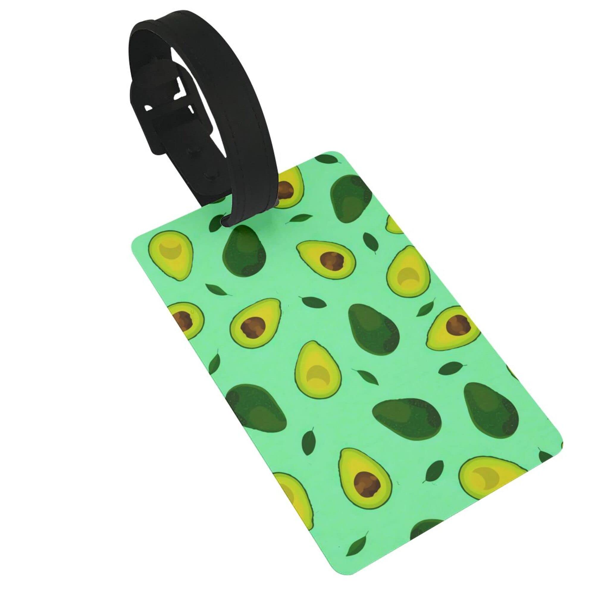 Green Avocado Luggage Tags - Durable Anti-Lost Suitcase ID Tags for Travel Bags, Backpacks & Duffles | Perfect for Airports, Cruise Ships & Business Trips