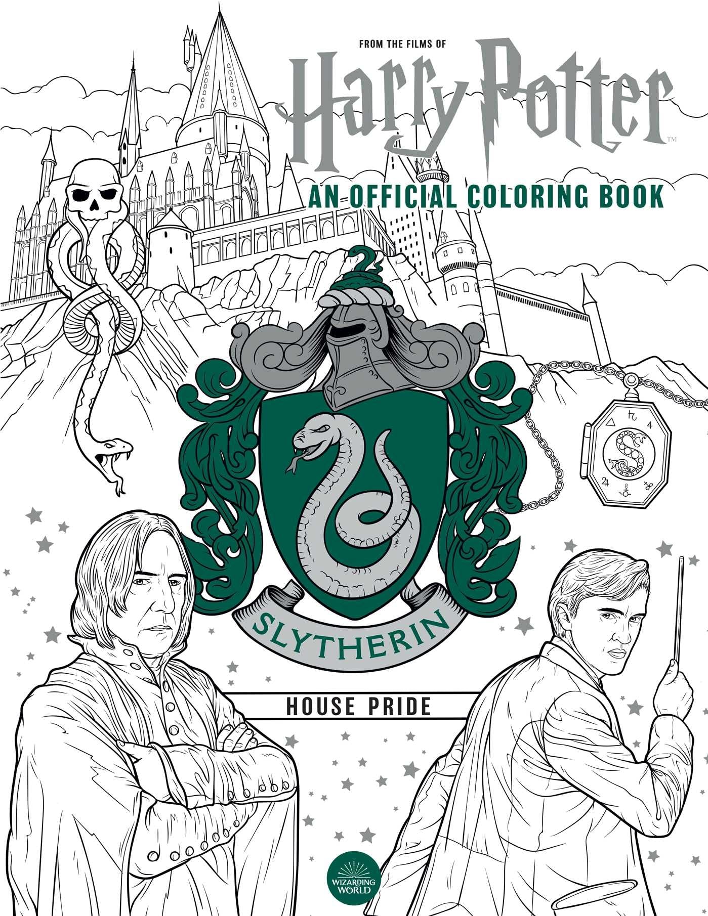 Harry Potter Slytherin House Pride Official Coloring Book for Adults - Perfect Gift for Harry Potter Fans, Relaxing Art Therapy & Stress Relief Activity