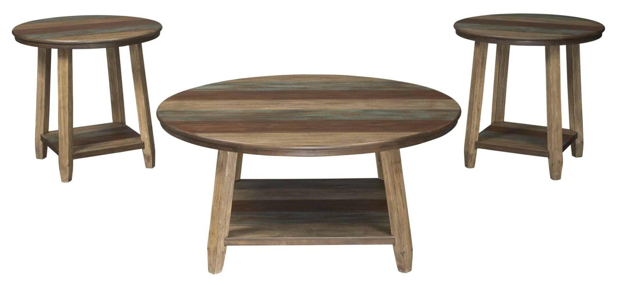 Raebecki Coffee Table & 2 End Tables Set T221 - 13 Inch Modern Side Tables for Living Room, Bedroom, Office - Perfect for Coffee, Books, and Decor