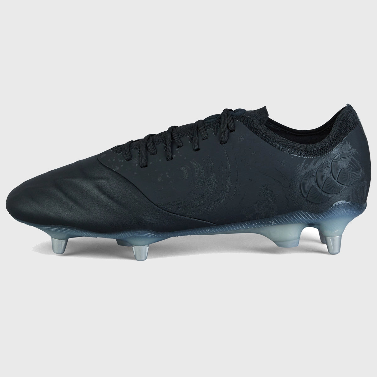 Canterbury Phoenix Genesis Elite SG Rugby Boots for Men - Black/Silver - High-Performance Cleats for Rugby Matches & Training on Soft Ground