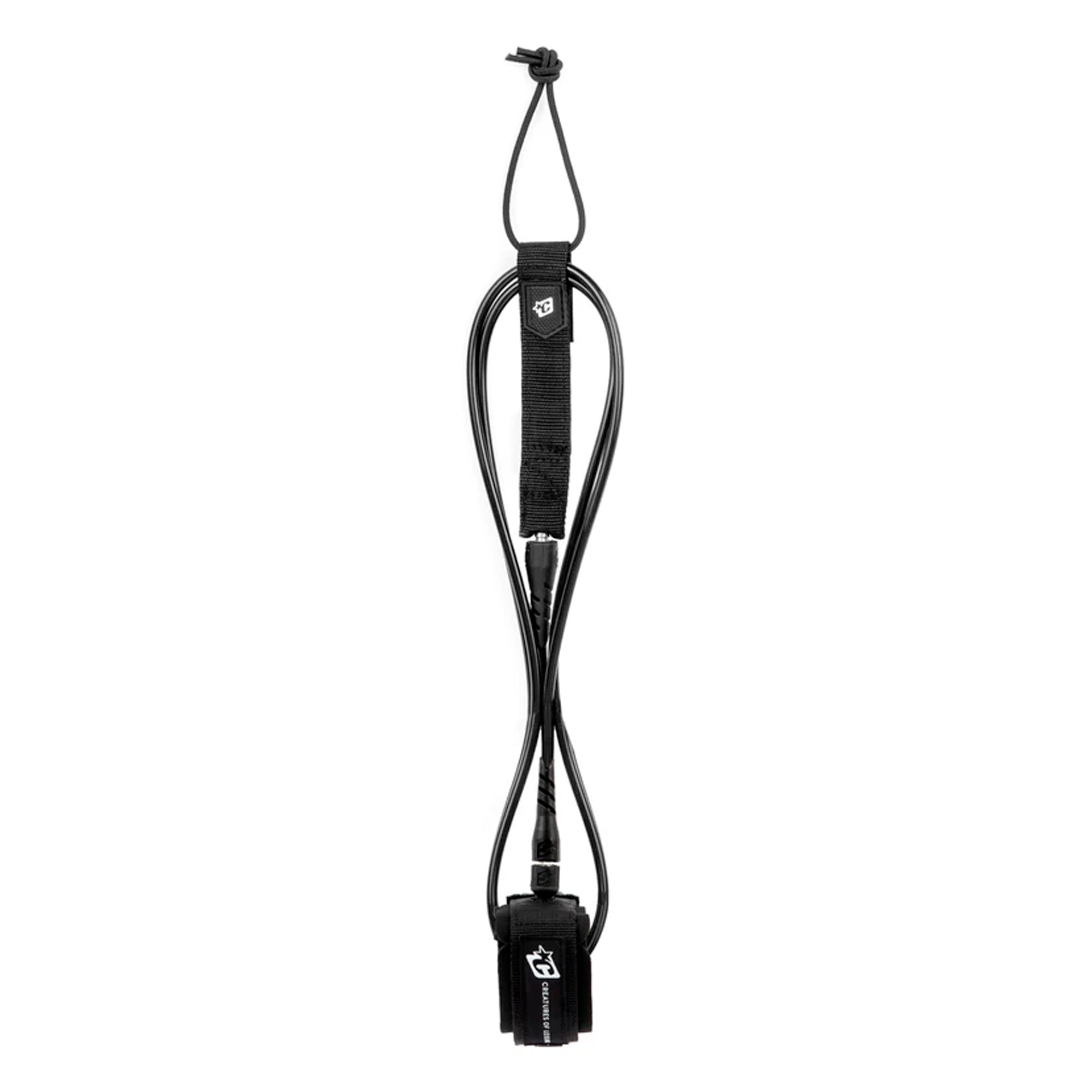 Creatures Of Leisure Icon Longboard Surfboard Leash 9ft Black - Premium Surfboard Safety Leash for Longboards, Perfect for Big Wave Surfing and Beach Adventures