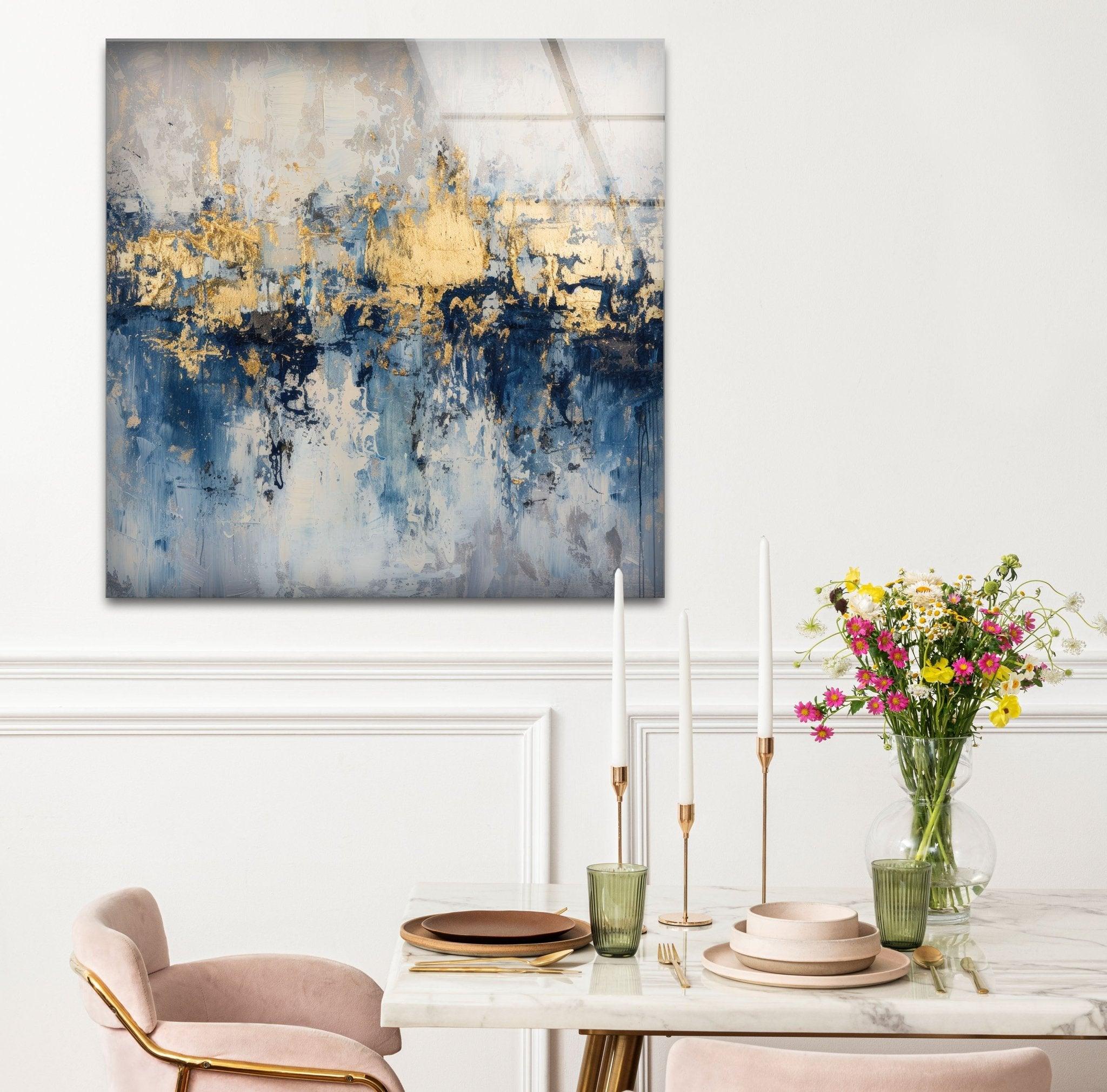Abstract Earth Tone Glass Wall Art - Handmade Modern Home Decor for Living Room, Bedroom & Office