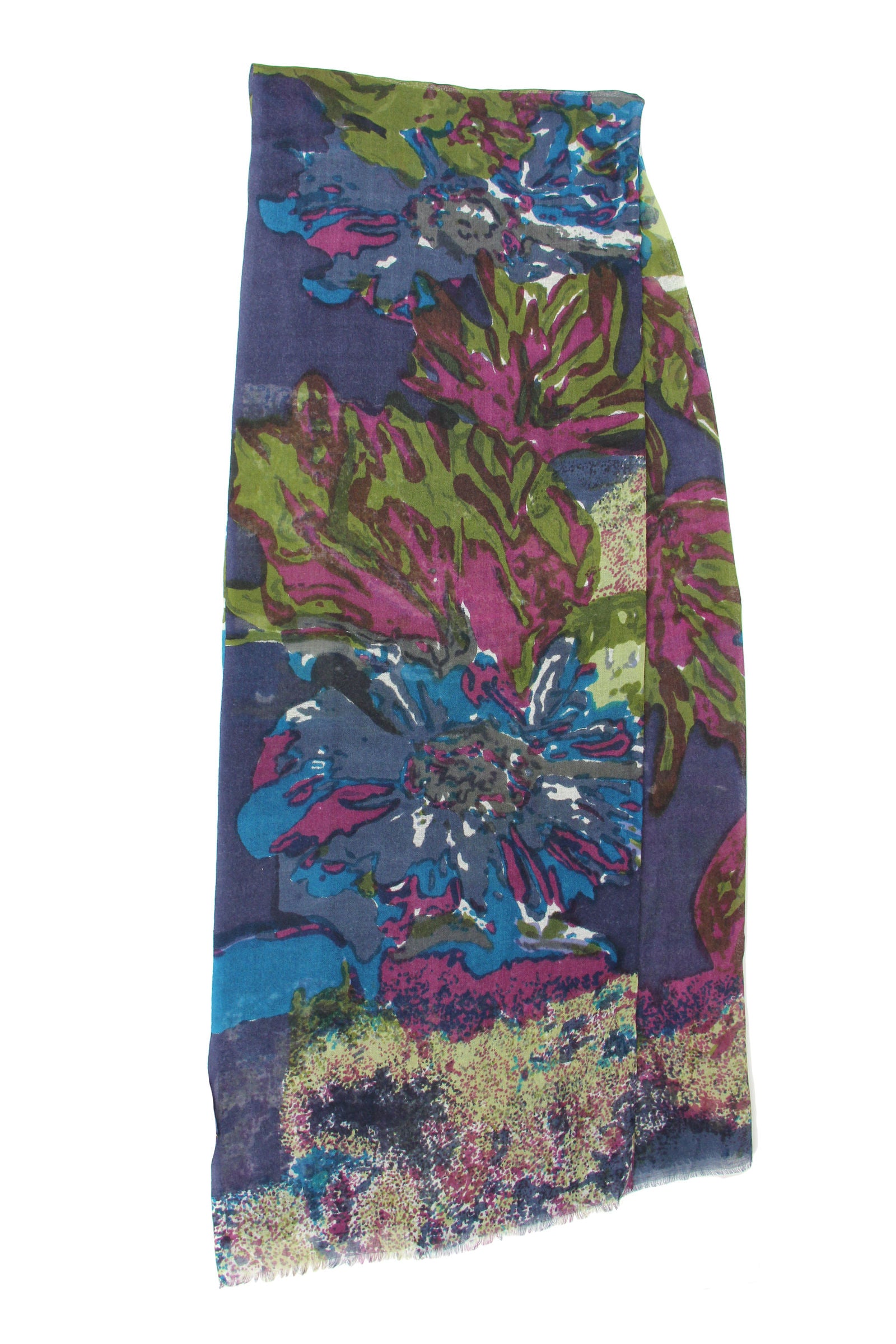 Annistyn Floral Scarf - Lightweight Soft Womens Fashion Shawl Wrap for Spring Summer Outfits, Perfect for Travel, Beach, Office and Special Occasions