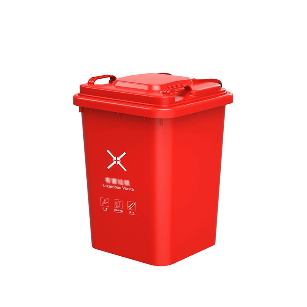 Recycling Bin with Lid & Wheels - 32L/50L/100L/120L/240L Trash Can for Waste Sorting & Organization (Red, 50L) - Perfect for Kitchen, Office, Garage & Outdoor Recycling Stations