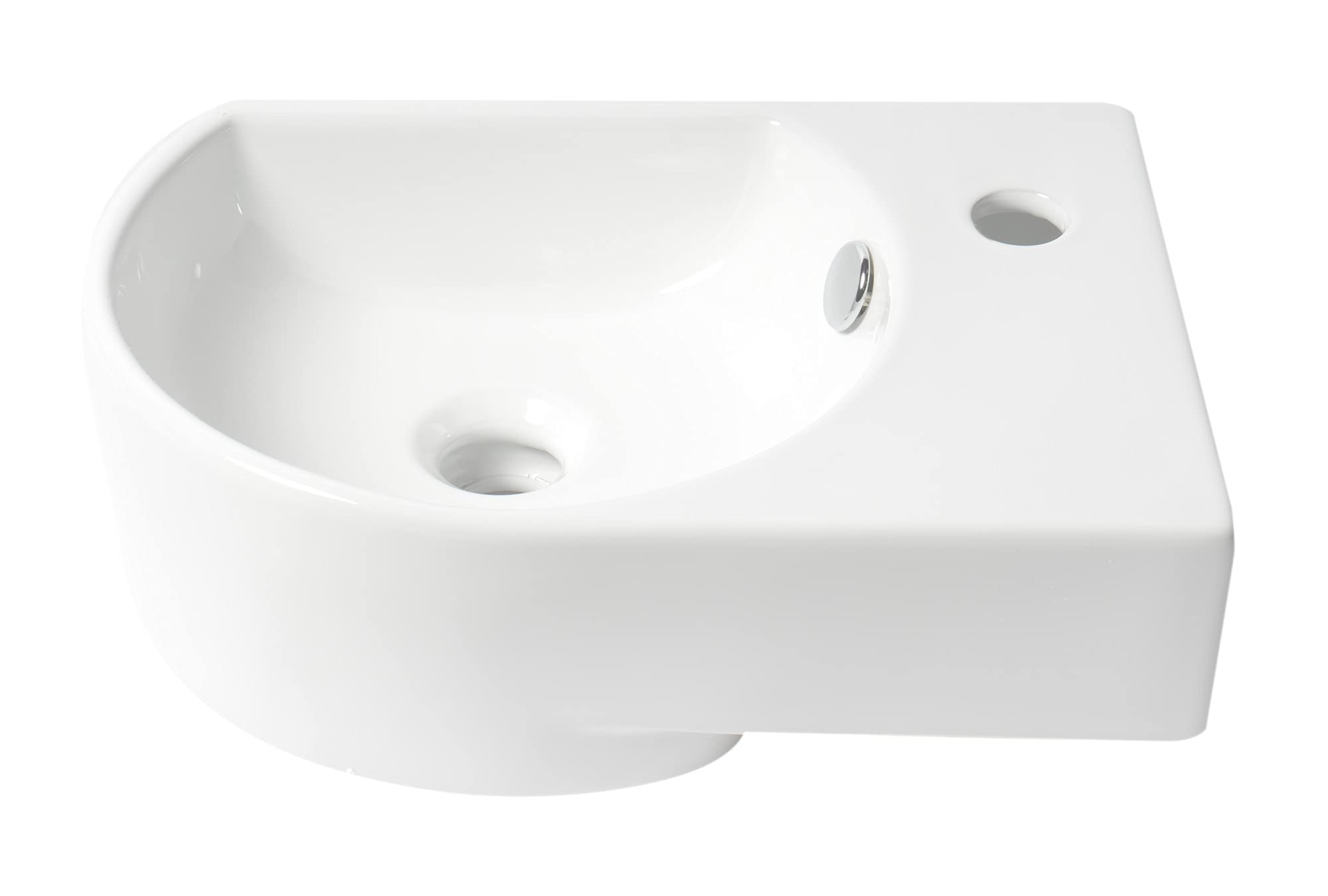 ALFI ABC119 Small White Bathroom Sink - Compact Porcelain Vanity Sink for Powder Rooms, Guest Baths & Small Spaces